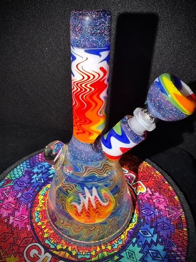 Preview pic of Jakers Glass Fume Crushed Opal & Wigwag Mini Tube 10mm