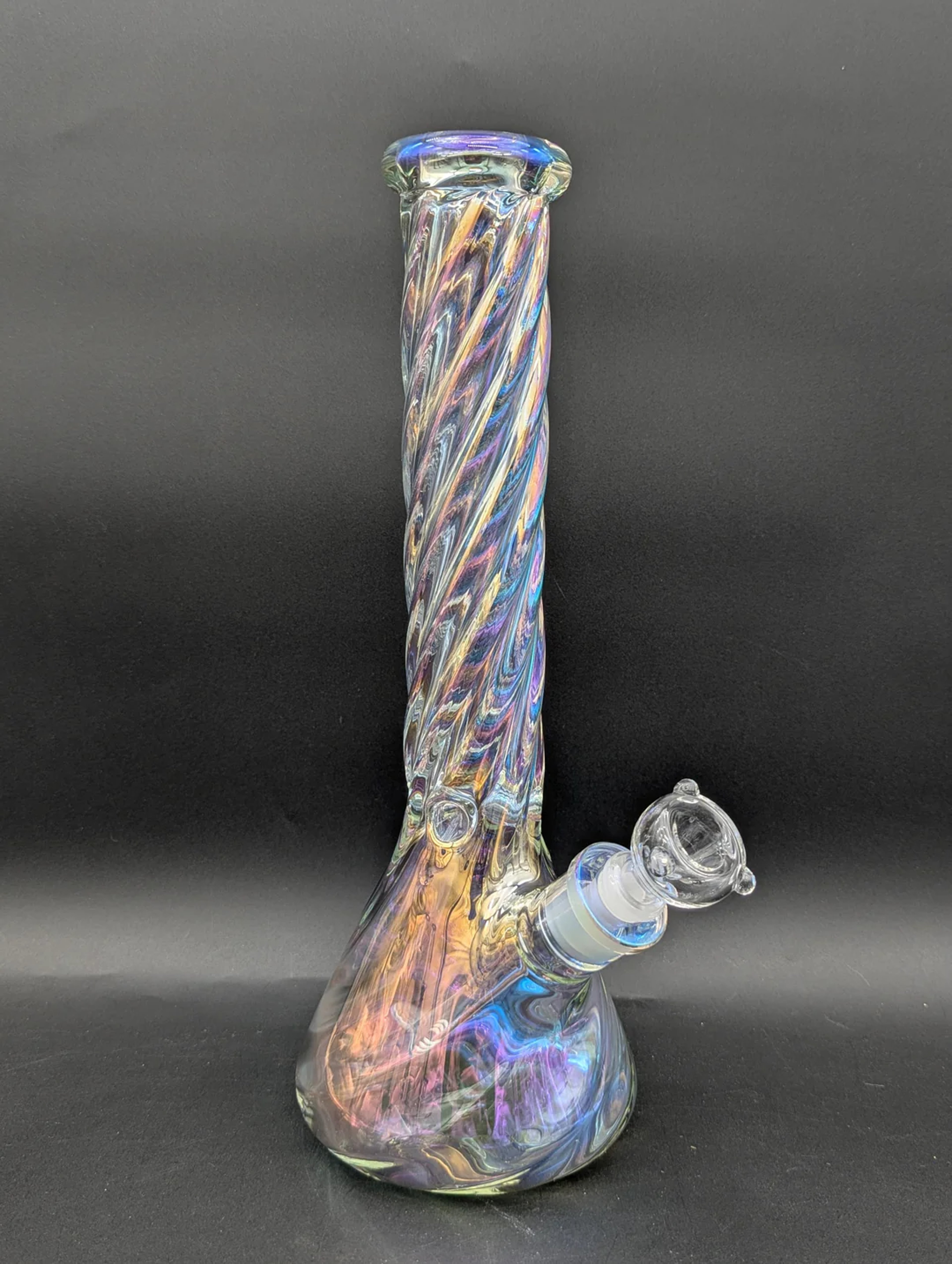 Preview pic of 14" IRIDESCENT TWIST BEAKER BONG 5MM