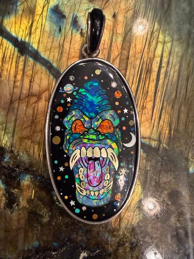 Preview pic of Firefly x DRFAR Diamond, Opal & Silver Pendant