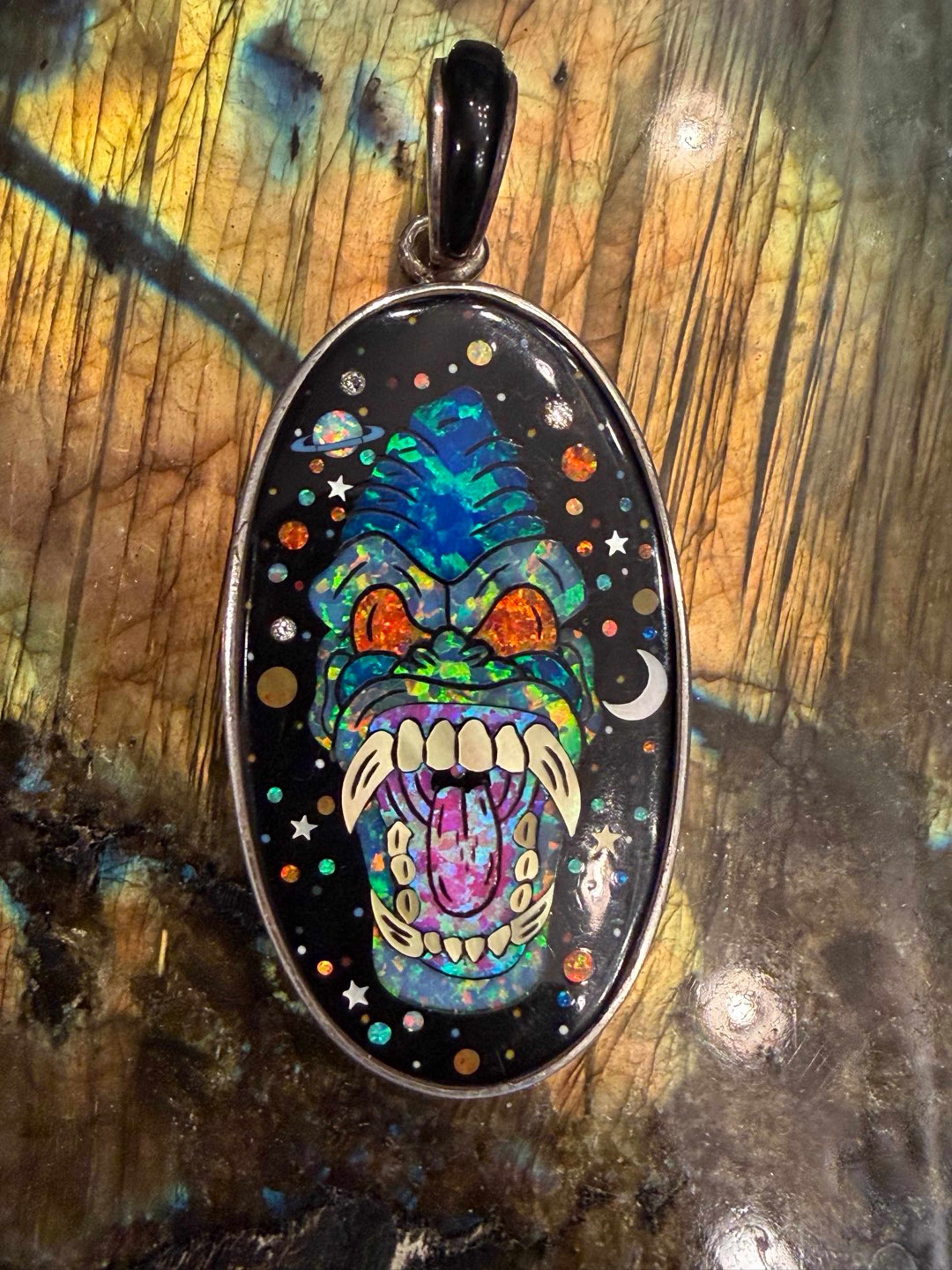 Preview pic of Firefly x DRFAR Diamond, Opal & Silver Pendant