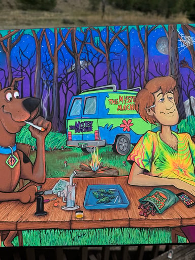 Preview pic of Original 16x20” scooby sesh canvas