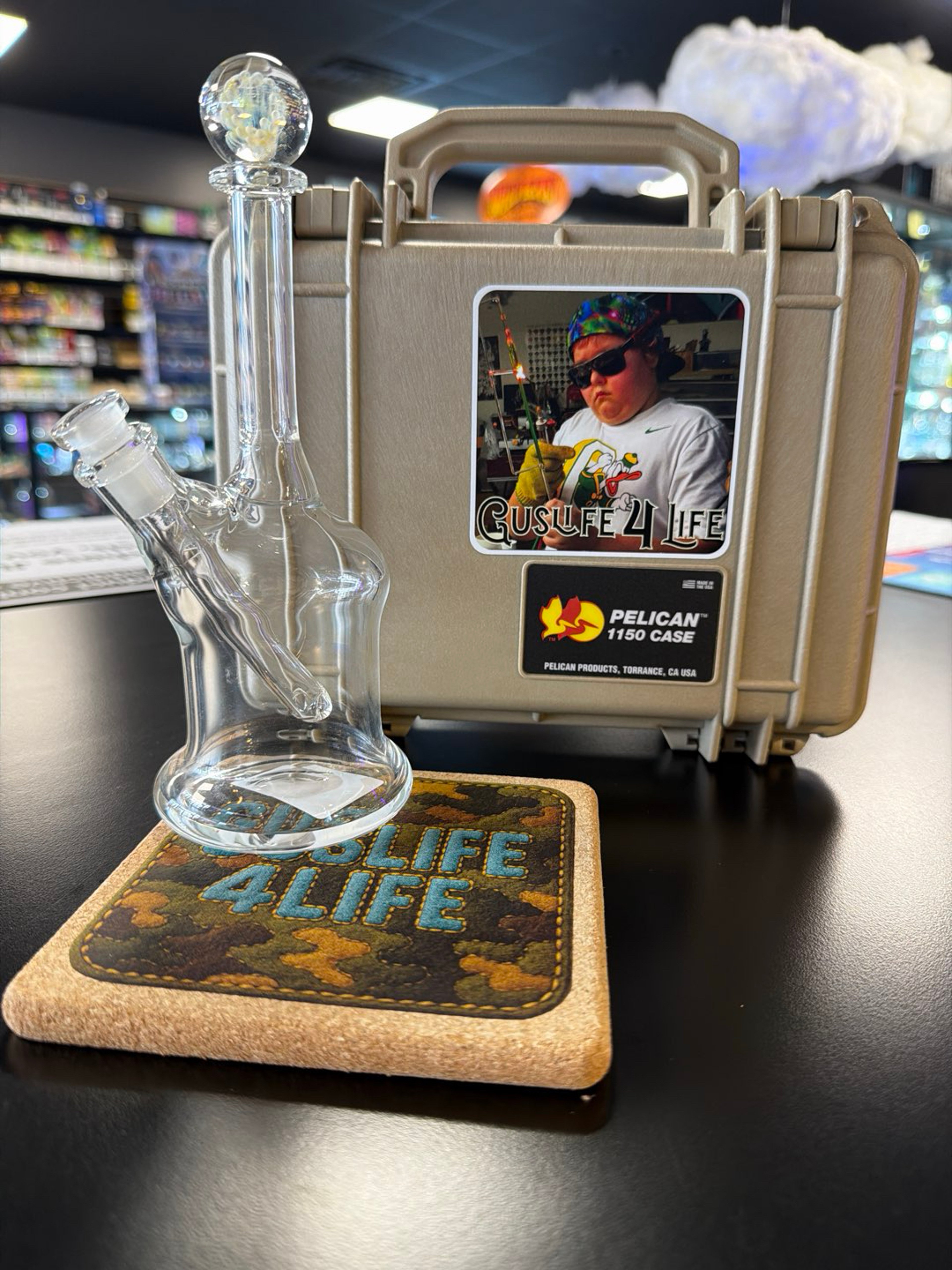 Preview pic of Guslife 4 Life Bell with Matching marble mat and pelican