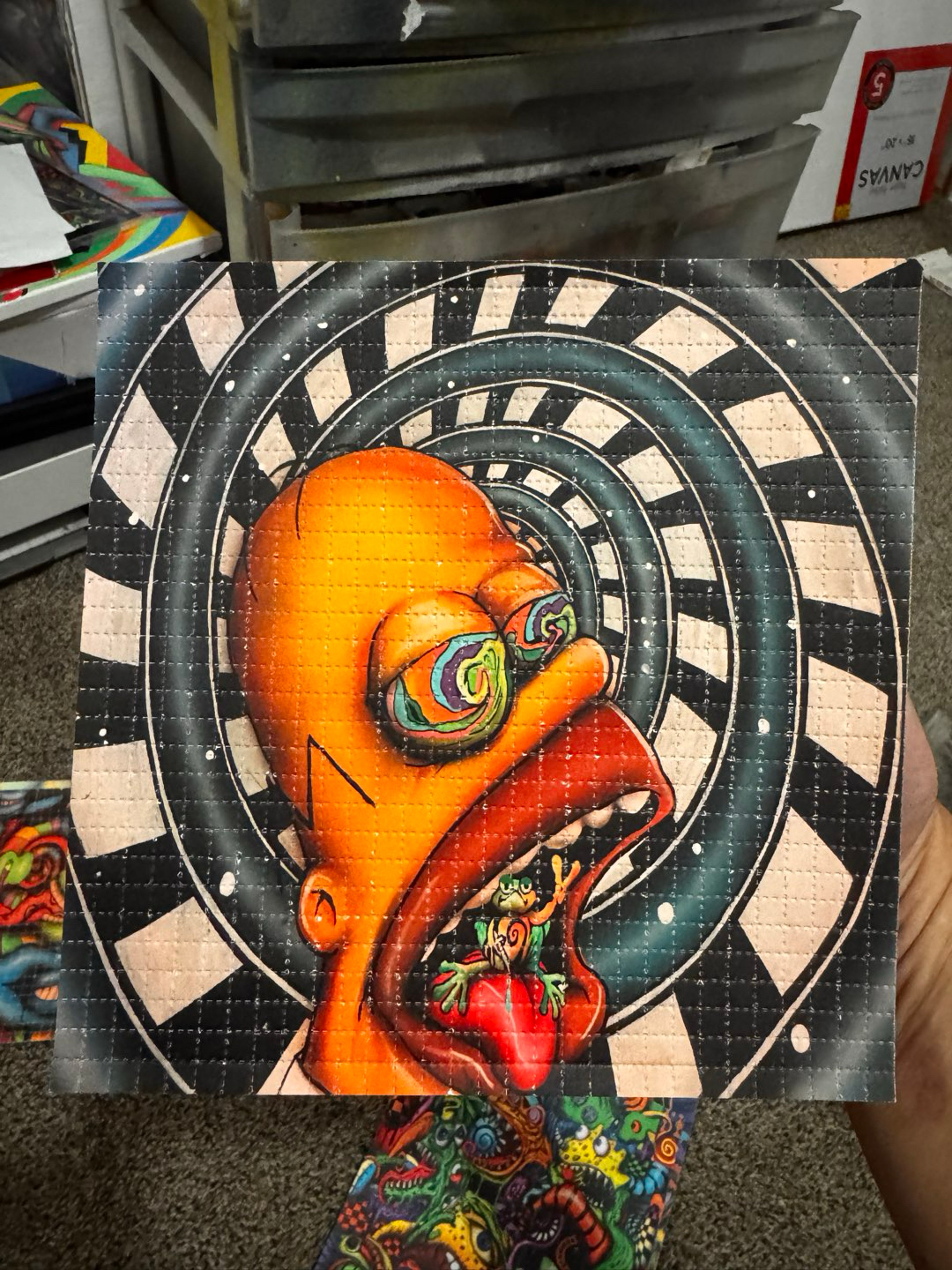Preview pic of Homer toad licking blotter