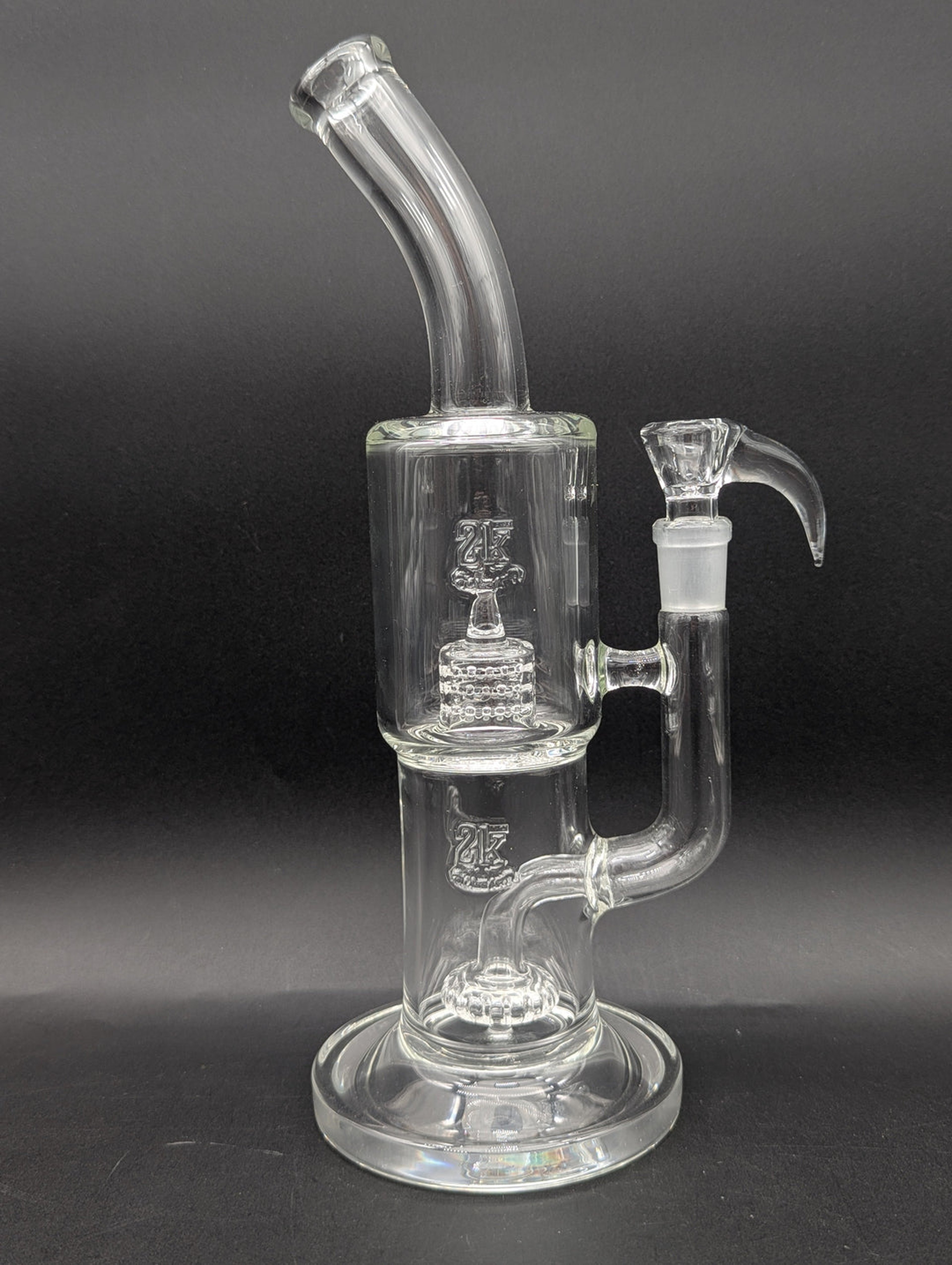 2K GLASS 11" SHOWERHEAD + GRID CAP BONG image 0