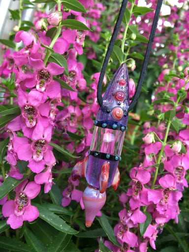 Preview pic of Purple Rain x Amber Purple Rocket Pendant
