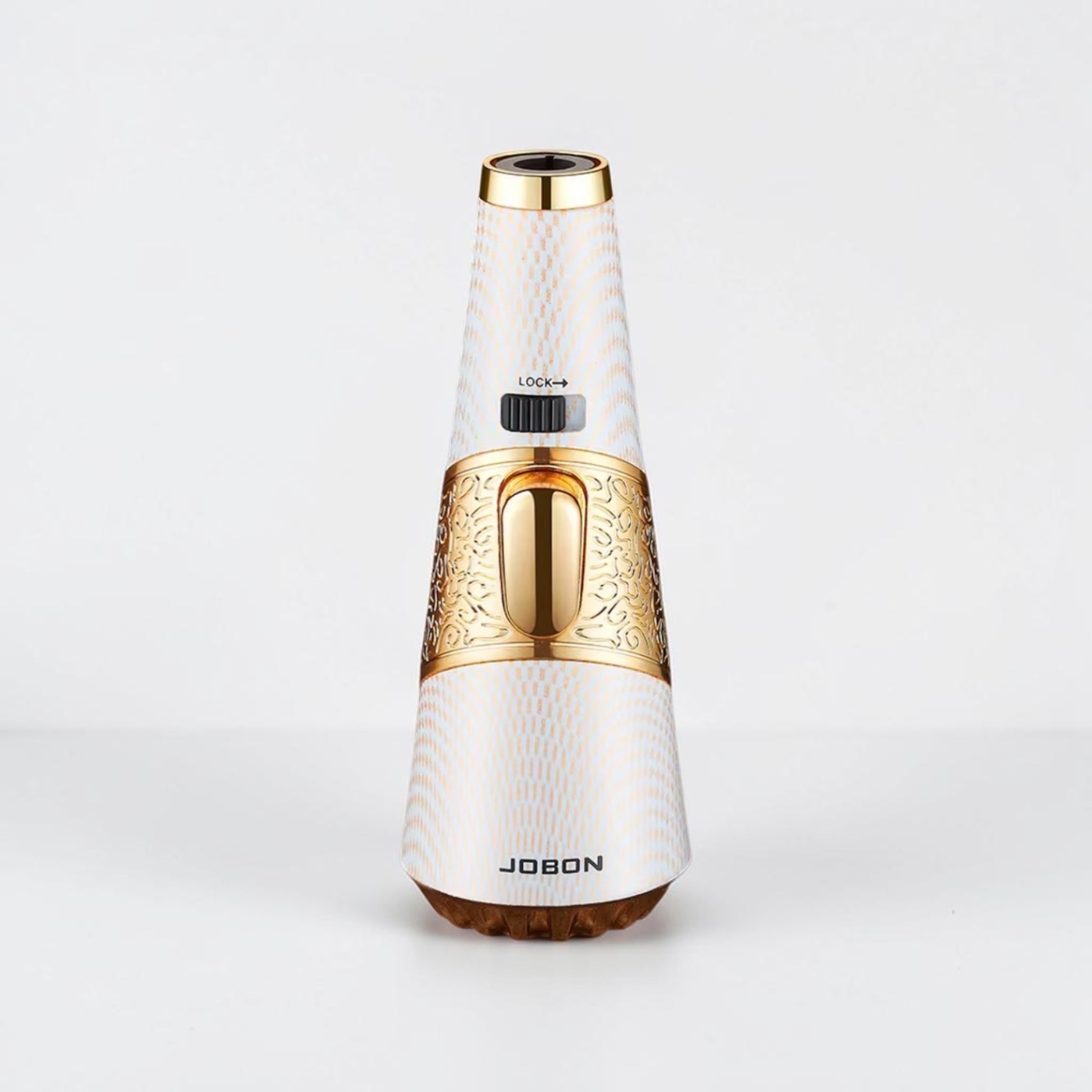 JOBON A09 Refillable Butane Torch Lighter 3.8” – White & Gold Jet Flame Torch image 0