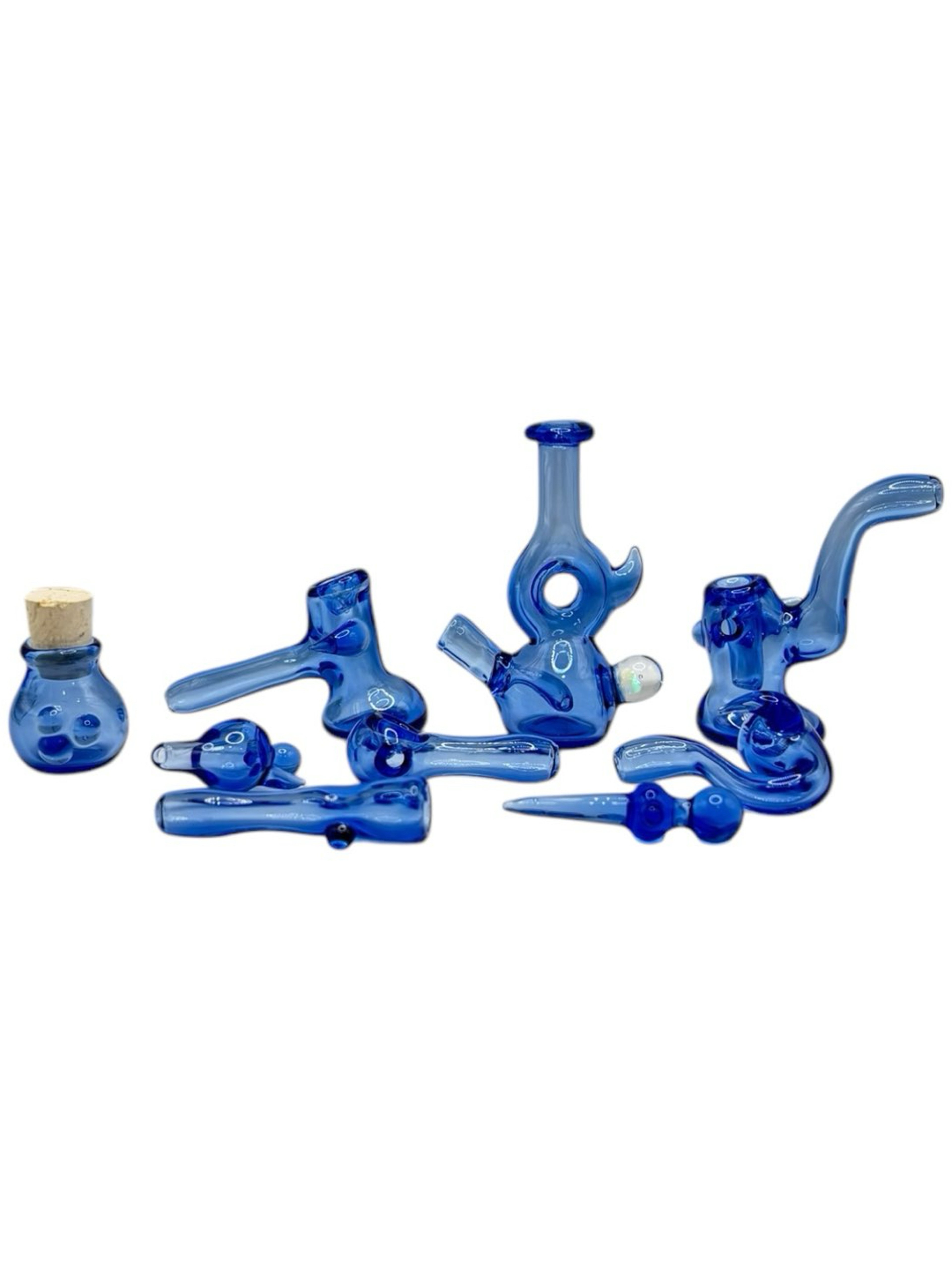 Preview pic of Paul Taylor Glass Blue 9-Piece Mini Set
