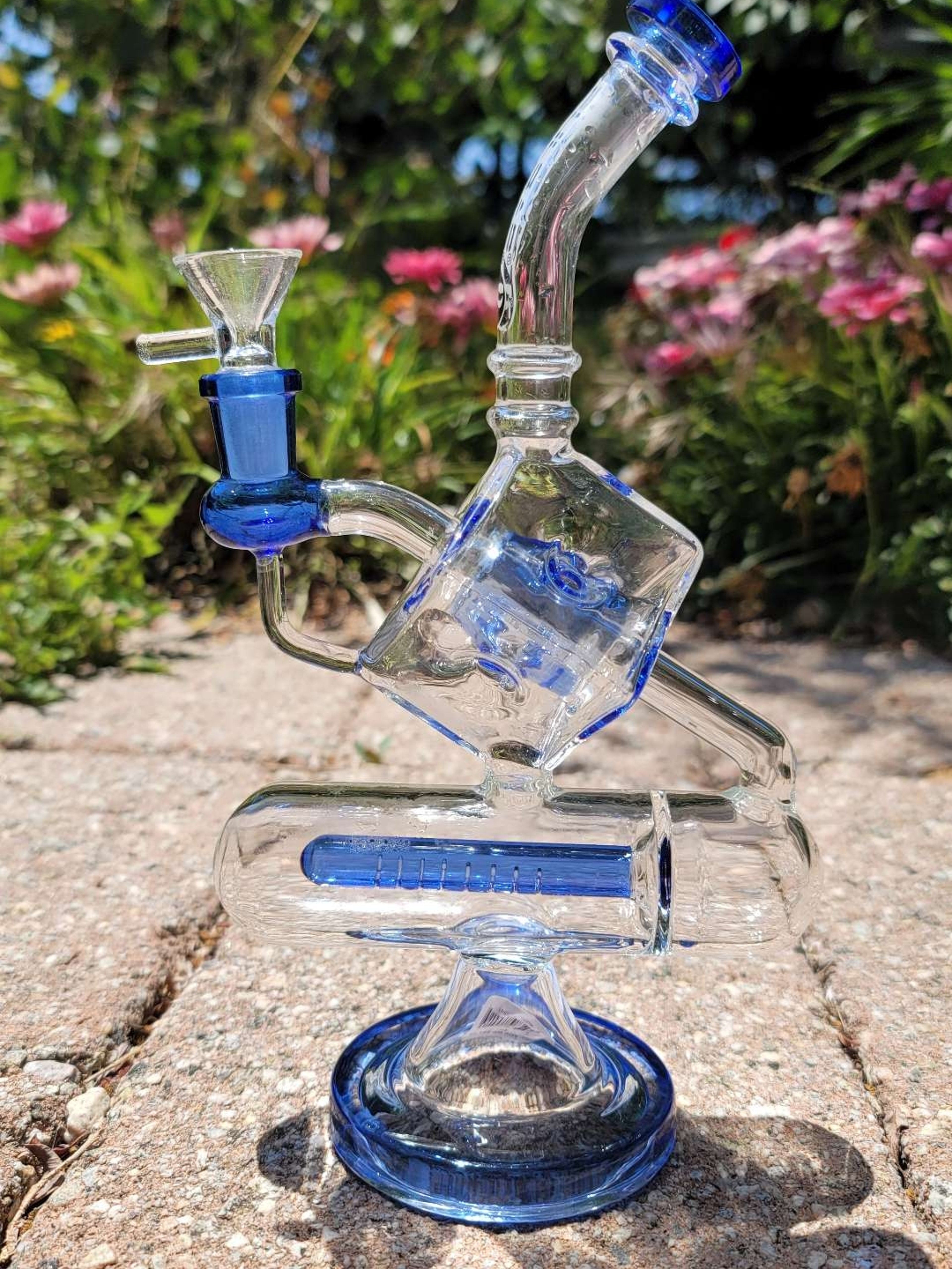 Preview pic of Inline Perc to Swiss Cube Blue Puslar 14mm Female