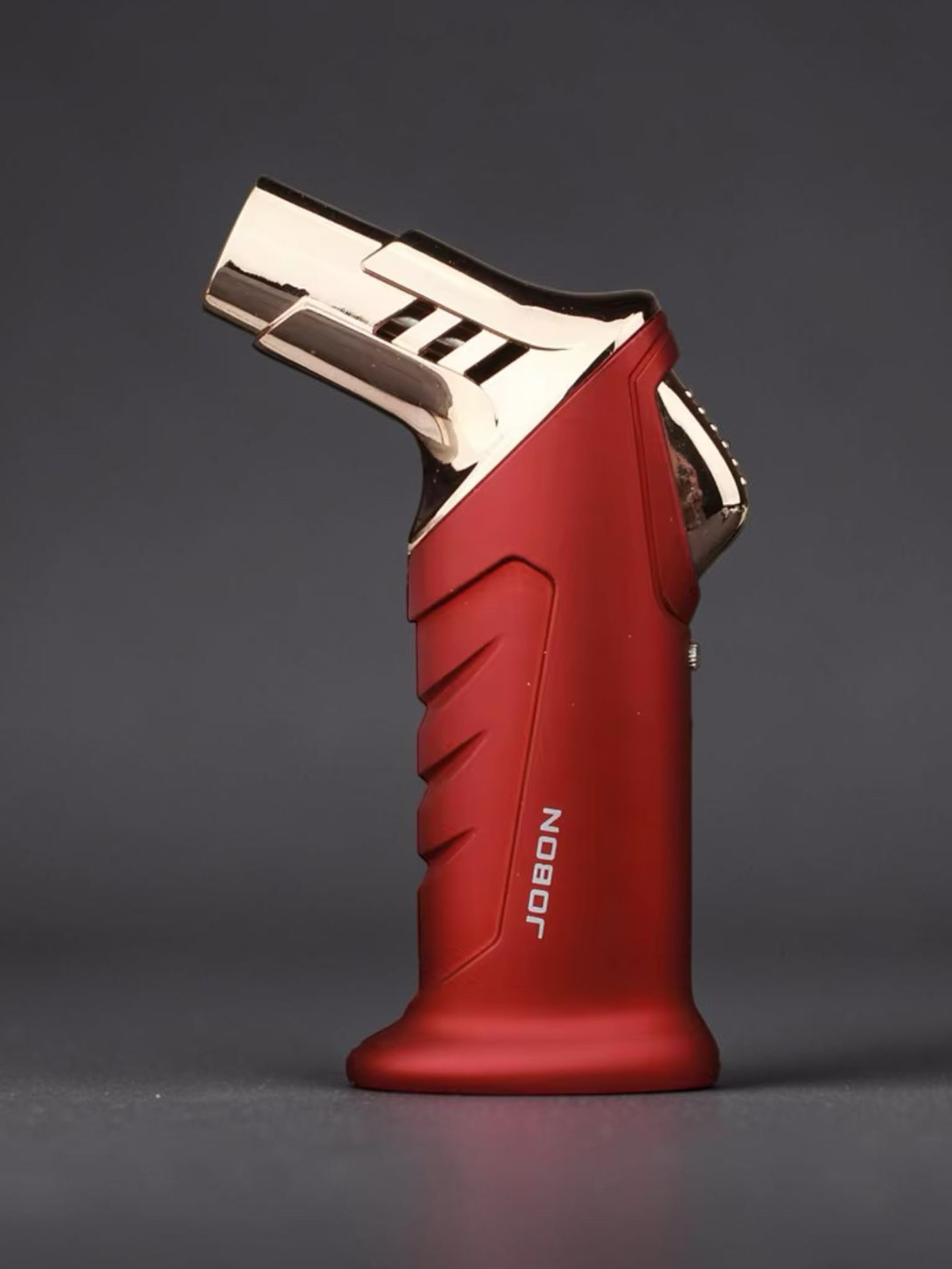 Red JOBON ZB313 Butane Torch Lighter – Windproof Jet Flame Metal Lighter Boxed image 0