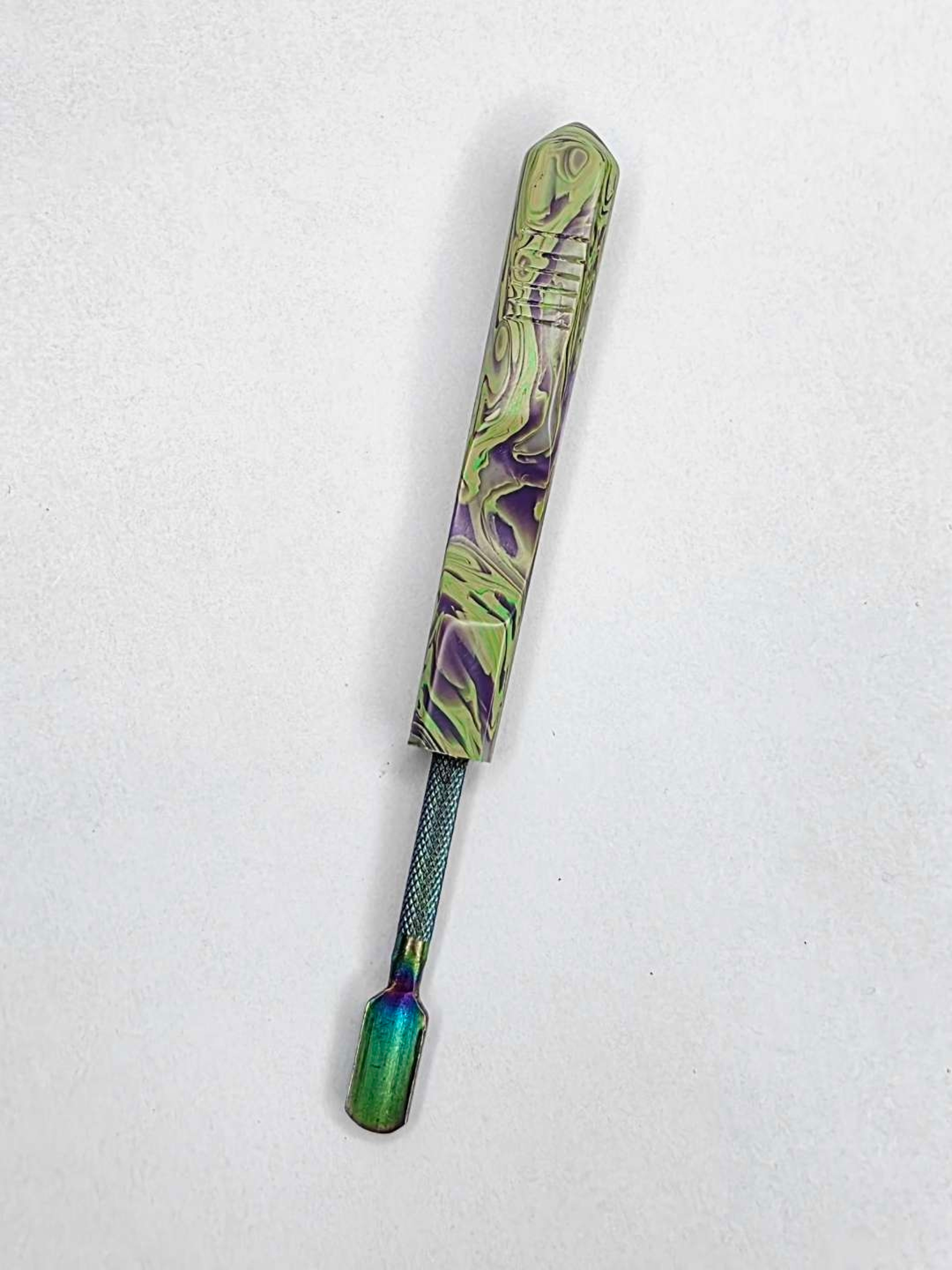 Preview pic of Toxic Monarch Dab Tool | Recycled HDPE Handle | Rainbow Stainless Steel Paddle Tip | Dab Tool by The Mellow Box