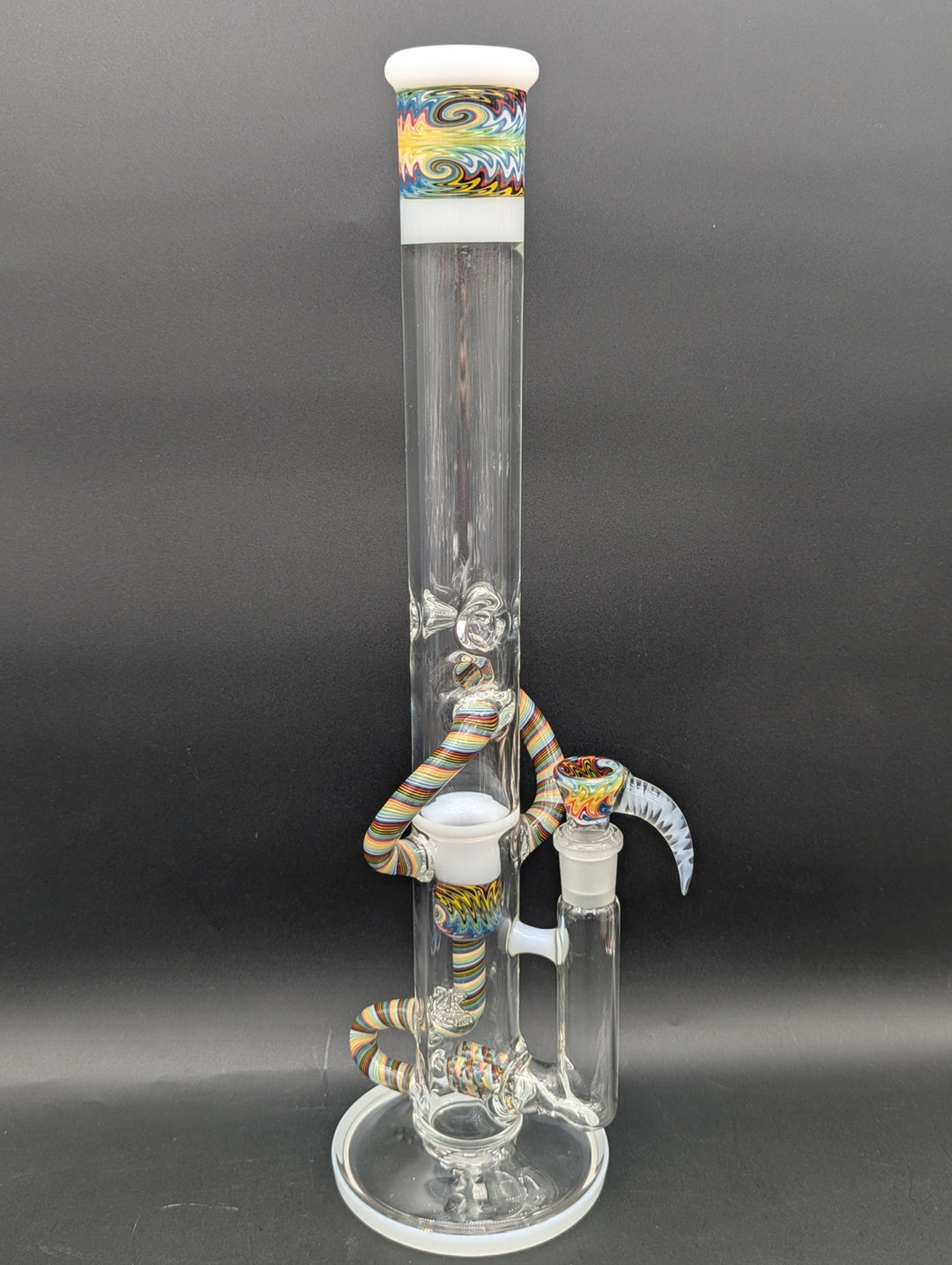 2K GLASS 18" THREELINE RECYCLER BONG image 0
