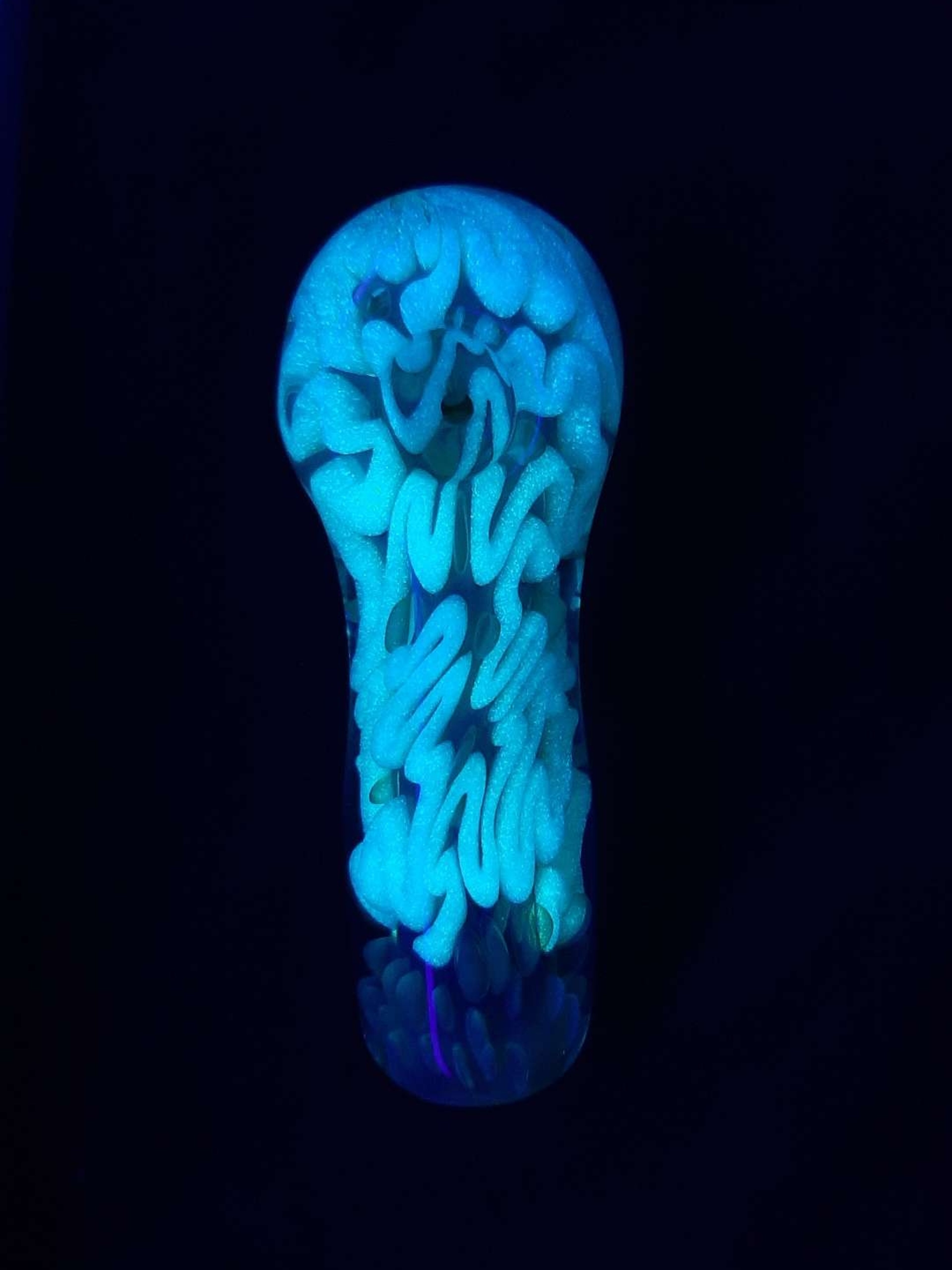 Preview pic of Glow in the dark, inside out, color changing, borosilicate glass pipe.  FREE SHIPPING