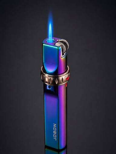 Preview pic of JOBON Rainbow Windproof Jet Flame Lighter – Refillable Butane Torch Lighter Color Ice ZB-633A