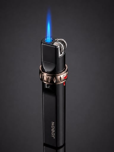 Preview pic of JOBON Black Windproof Jet Flame Lighter – Refillable Butane Torch Lighter ZB-633A