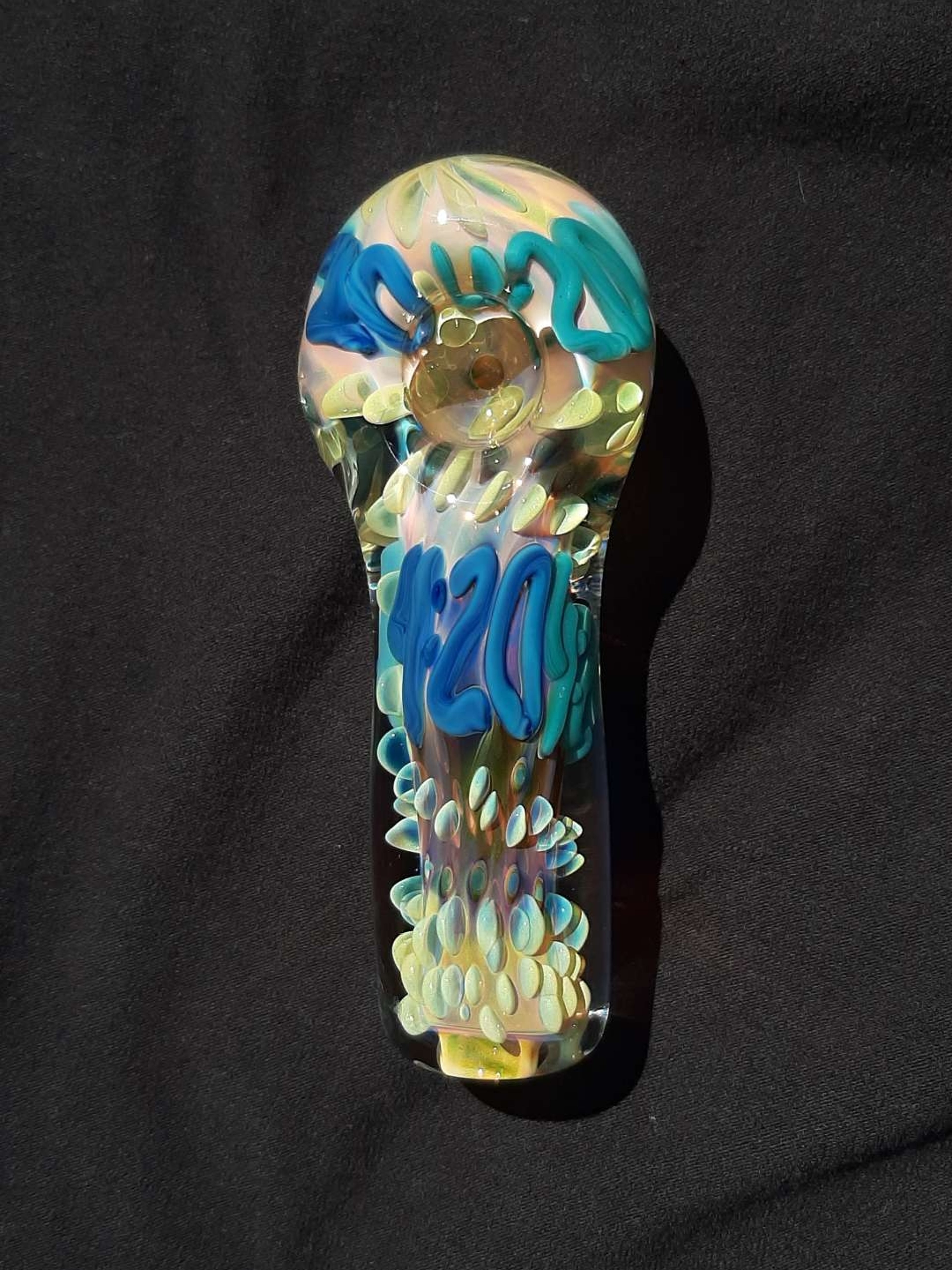 Preview pic of 4:20 inside out, color changing, borosilicate glass pipe. FREE SHIPPING