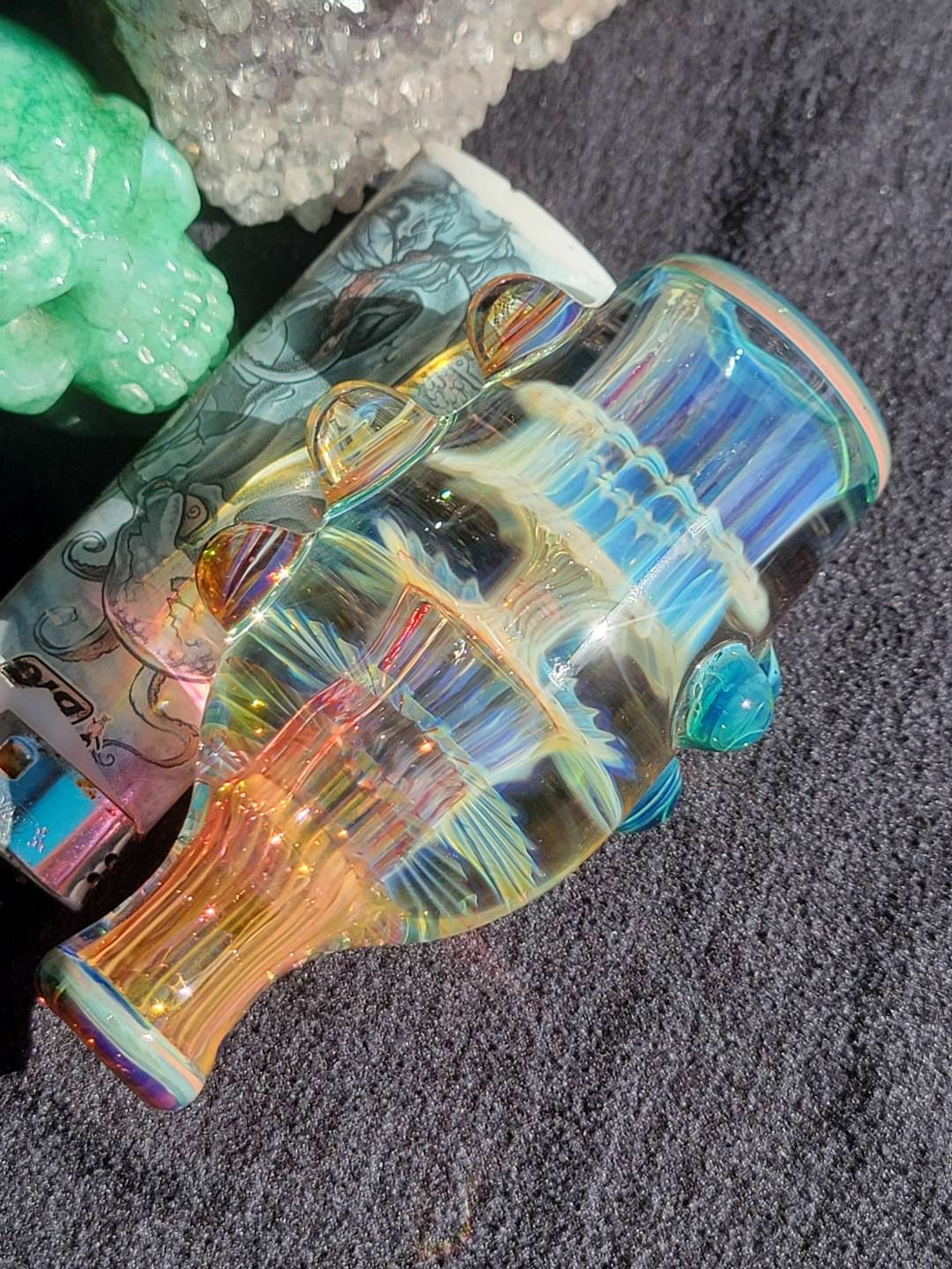 Preview pic of Heady Glass 3.42" Fumed Chillum pipe Handmade Borosilicate, SaltyDogGlass Ethan Lesch