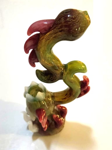 Preview pic of 9.5 Inch Monster Bubbler - Heavy 431g Sculptural Glass