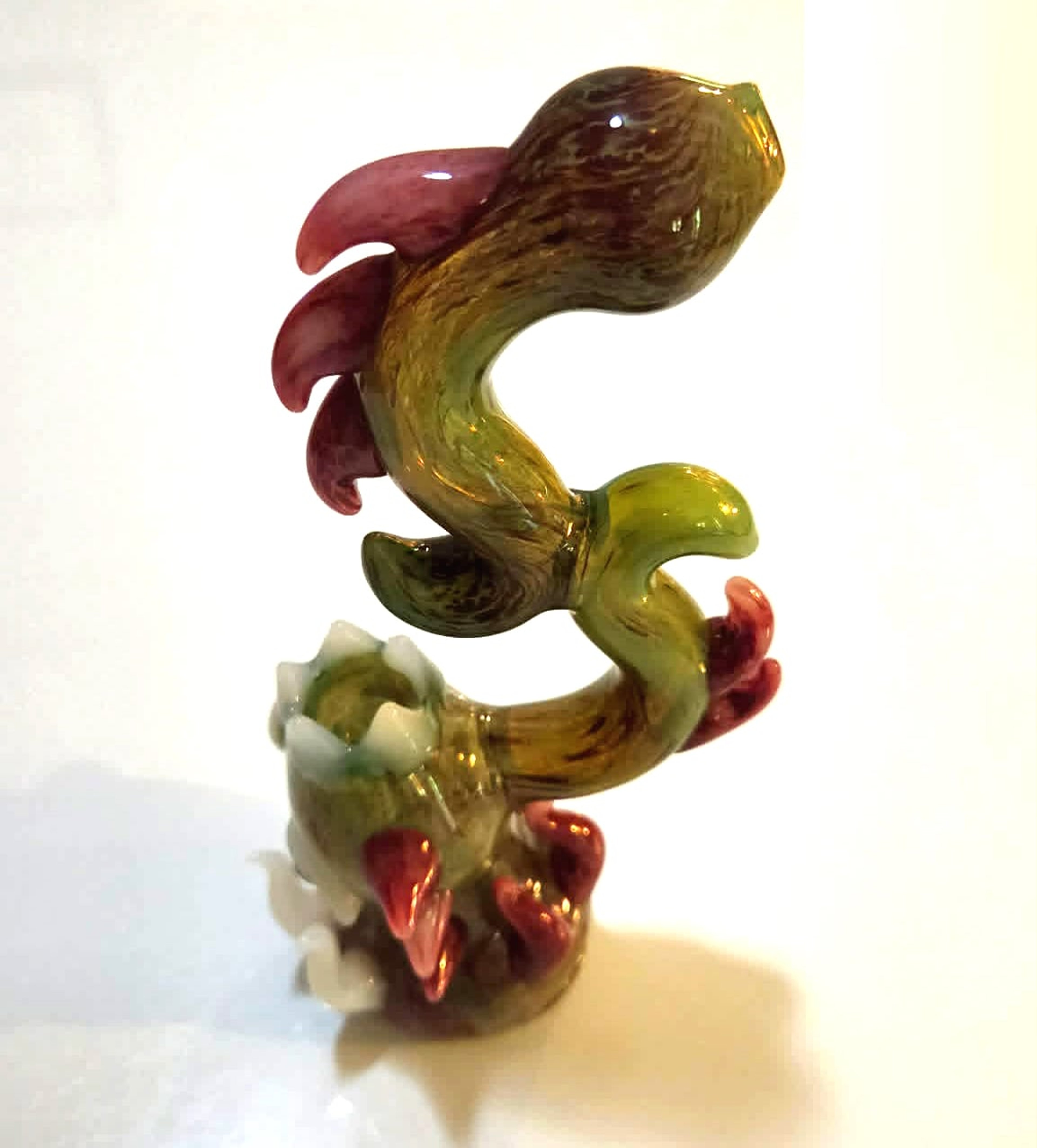 Preview pic of 9.5 Inch Monster Bubbler - Heavy 431g Sculptural Glass