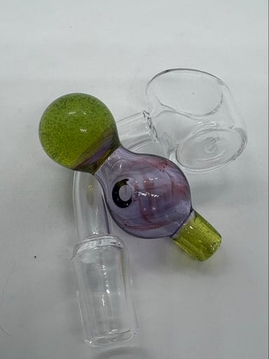 Preview pic of Handblown Purple and Green Bubble Cap