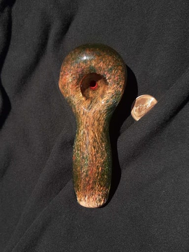 Preview pic of Inside out, frit, borosilicate glass pipe. FREE SHIPPING