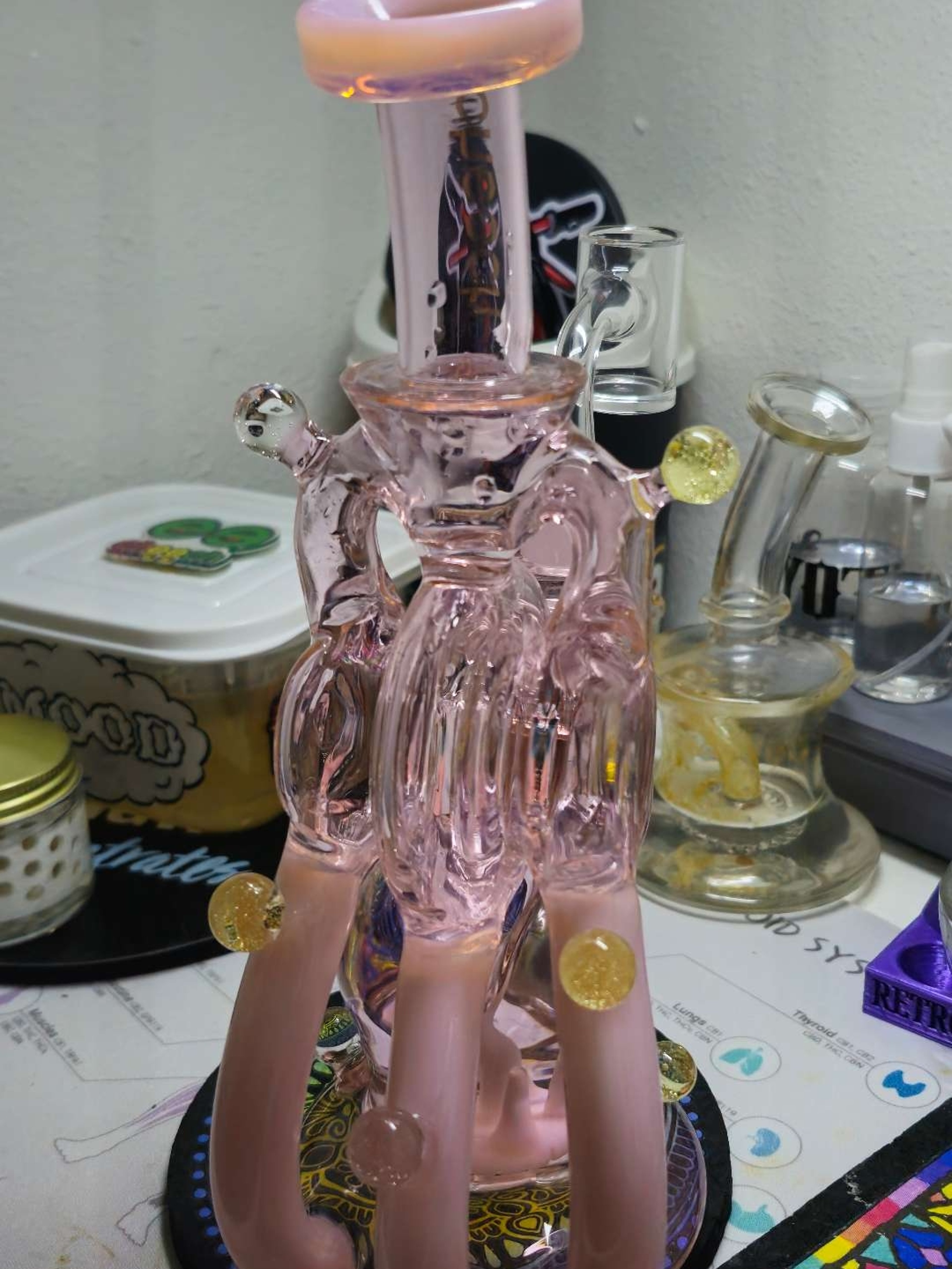 Preview pic of *PRICE DROP SLASHED IN HALF* Cheech Glass Pink worked recycler.