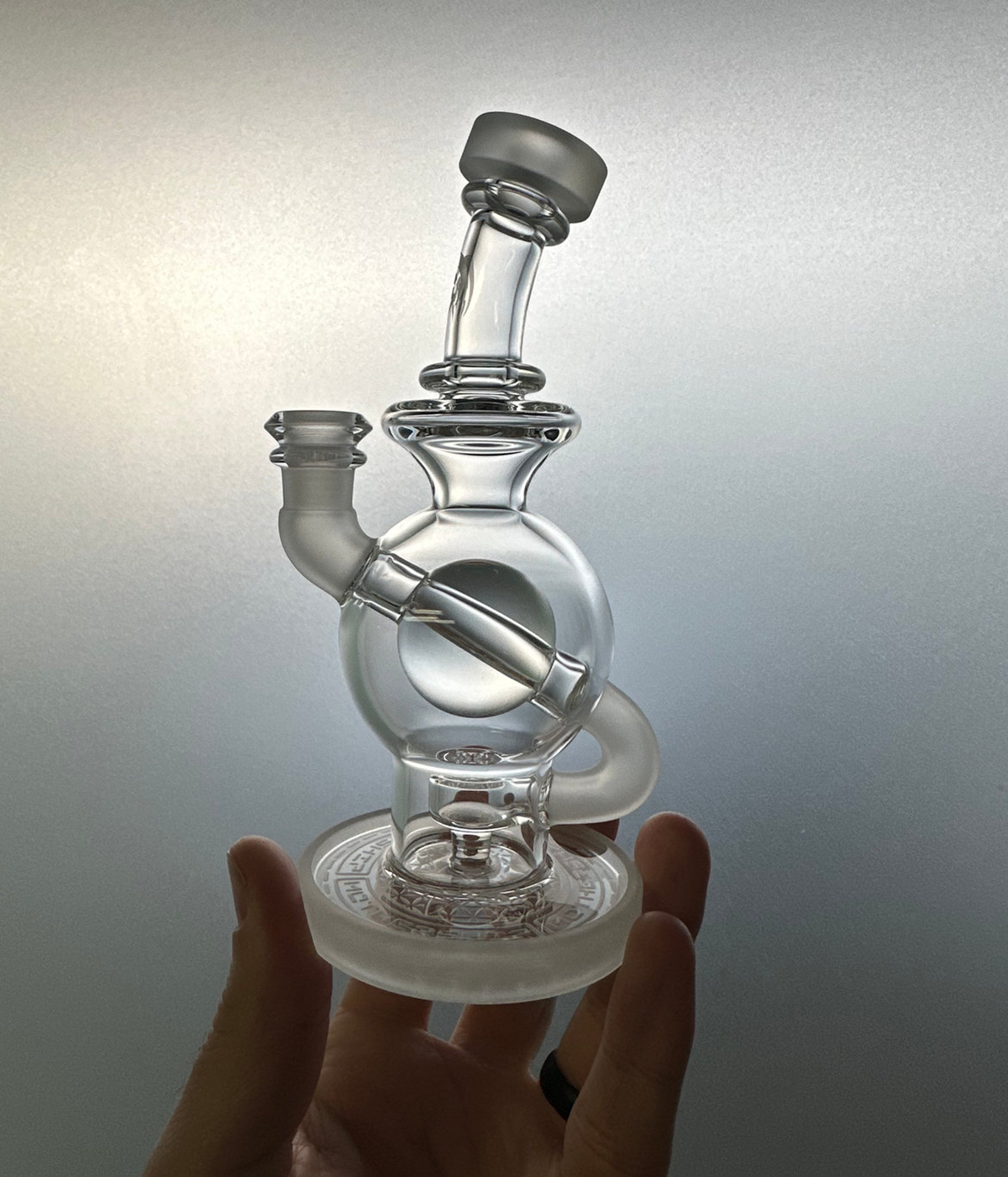 Mothership Glass Partial Sandblasted Inline Ball Rig image 0