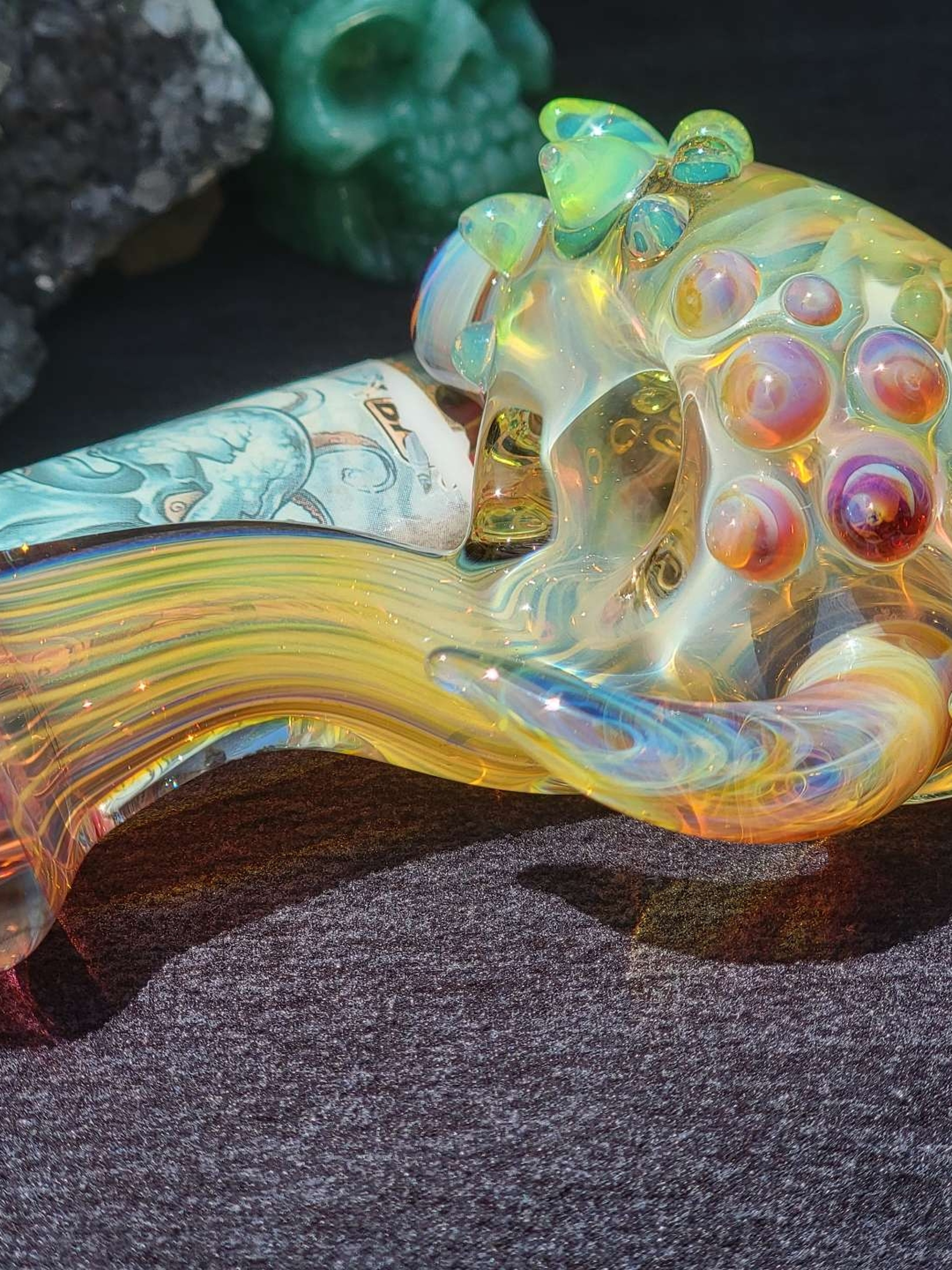 Preview pic of Heady Sherlock 5.11" Glass Pipe Fumed 24kt Gold And Silver SaltyDogGlass