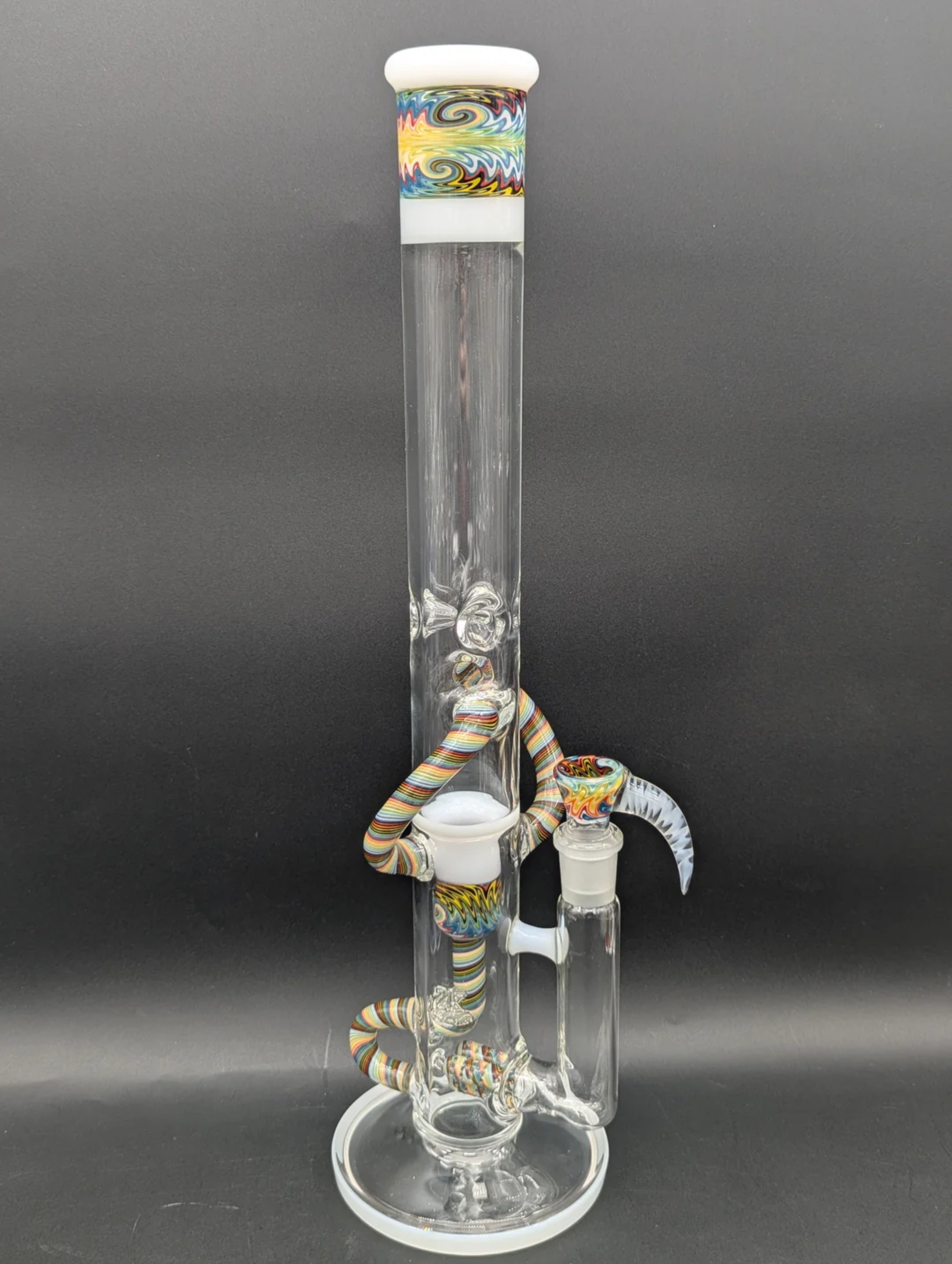 2K GLASS 18" THREELINE RECYCLER BONG image 0