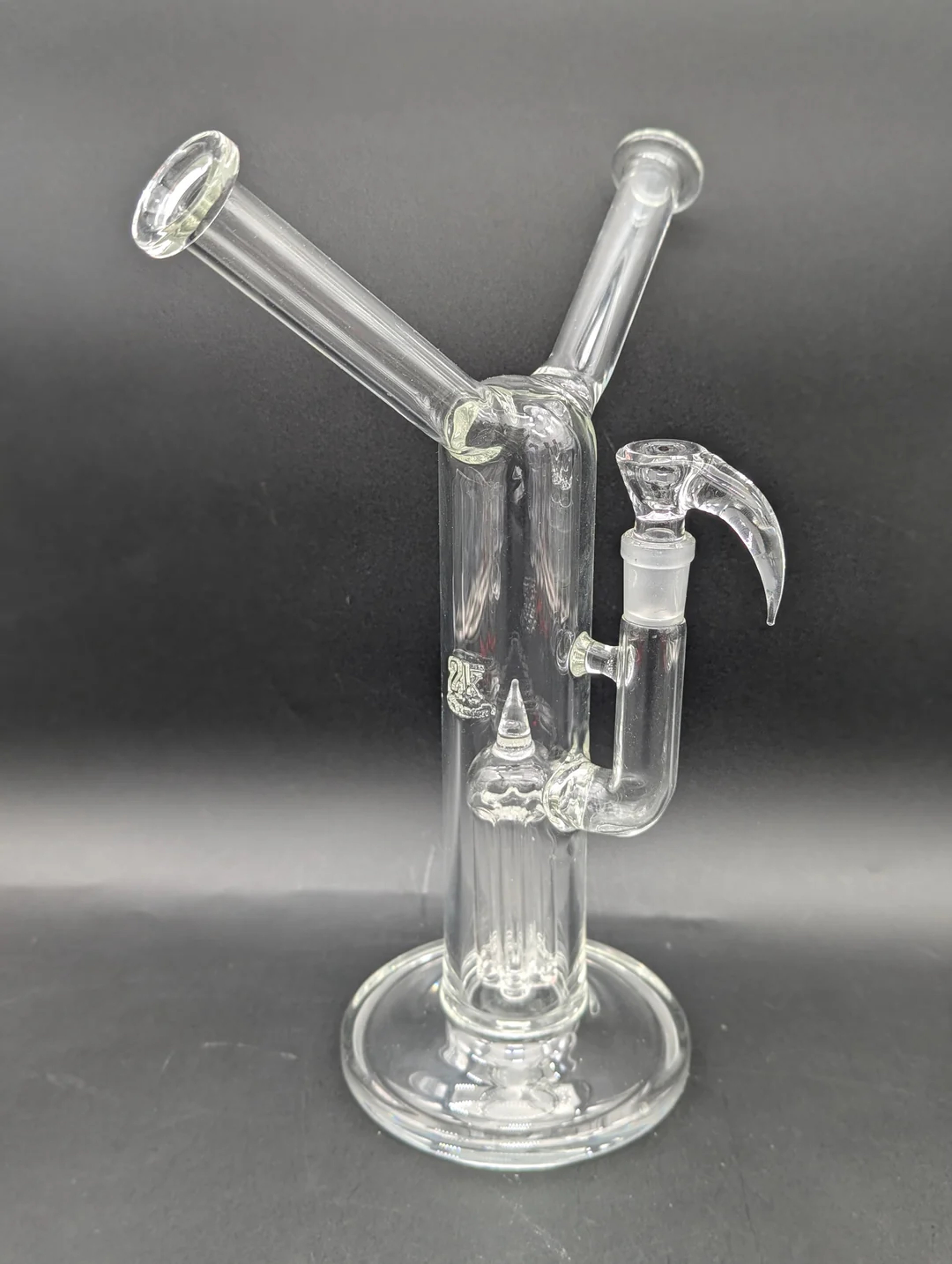 Preview pic of 2K GLASS 11" DOUBLE MOUTH TREE BONG