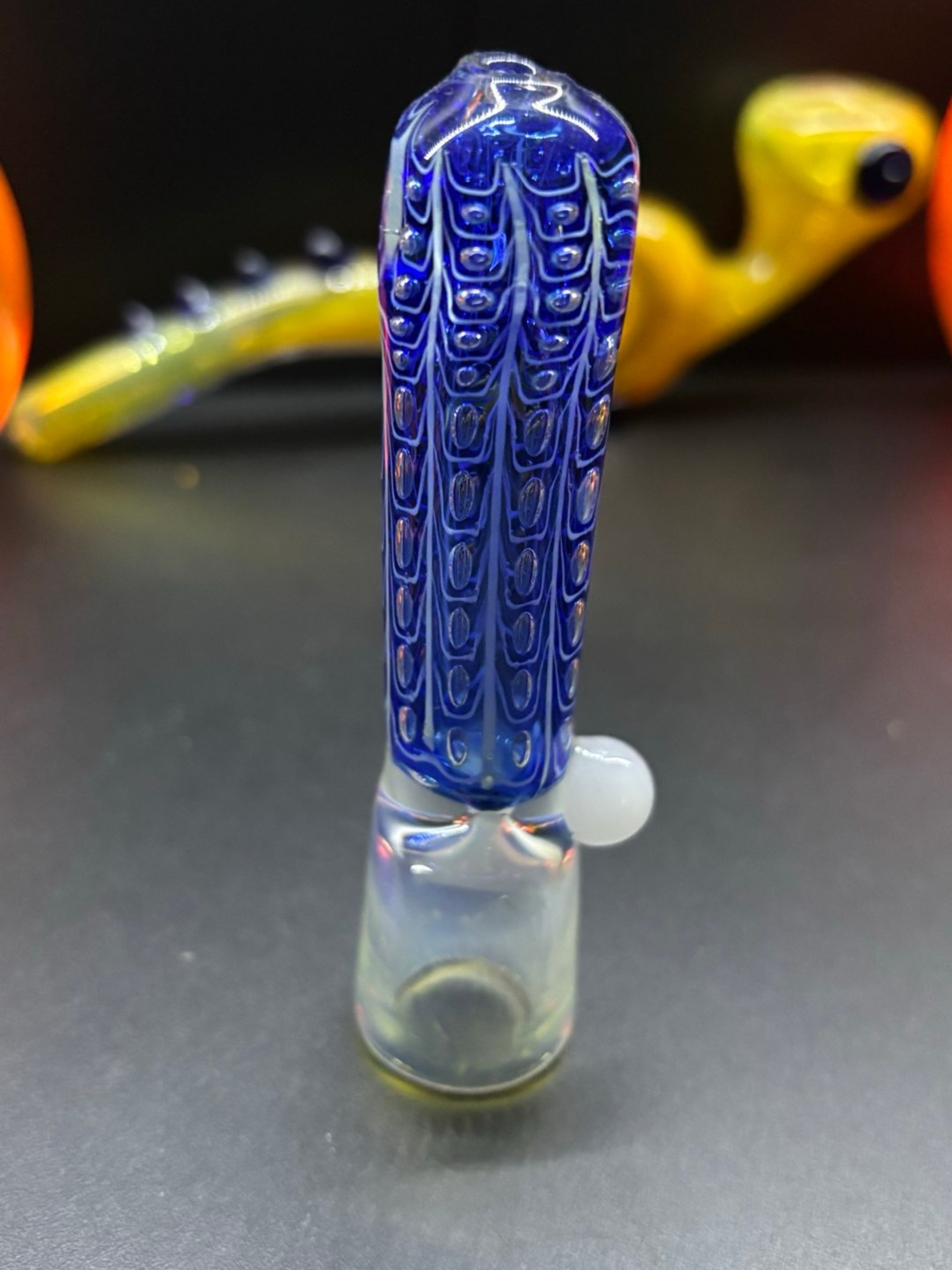 Blue 3D color-changing chillum image 0