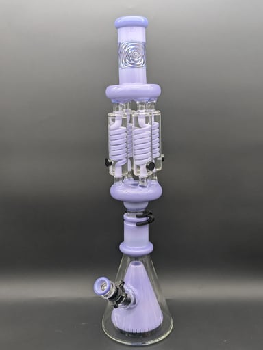 Preview pic of 21" QUAD GLYCERIN COIL BONG W/ COLLINS PERC