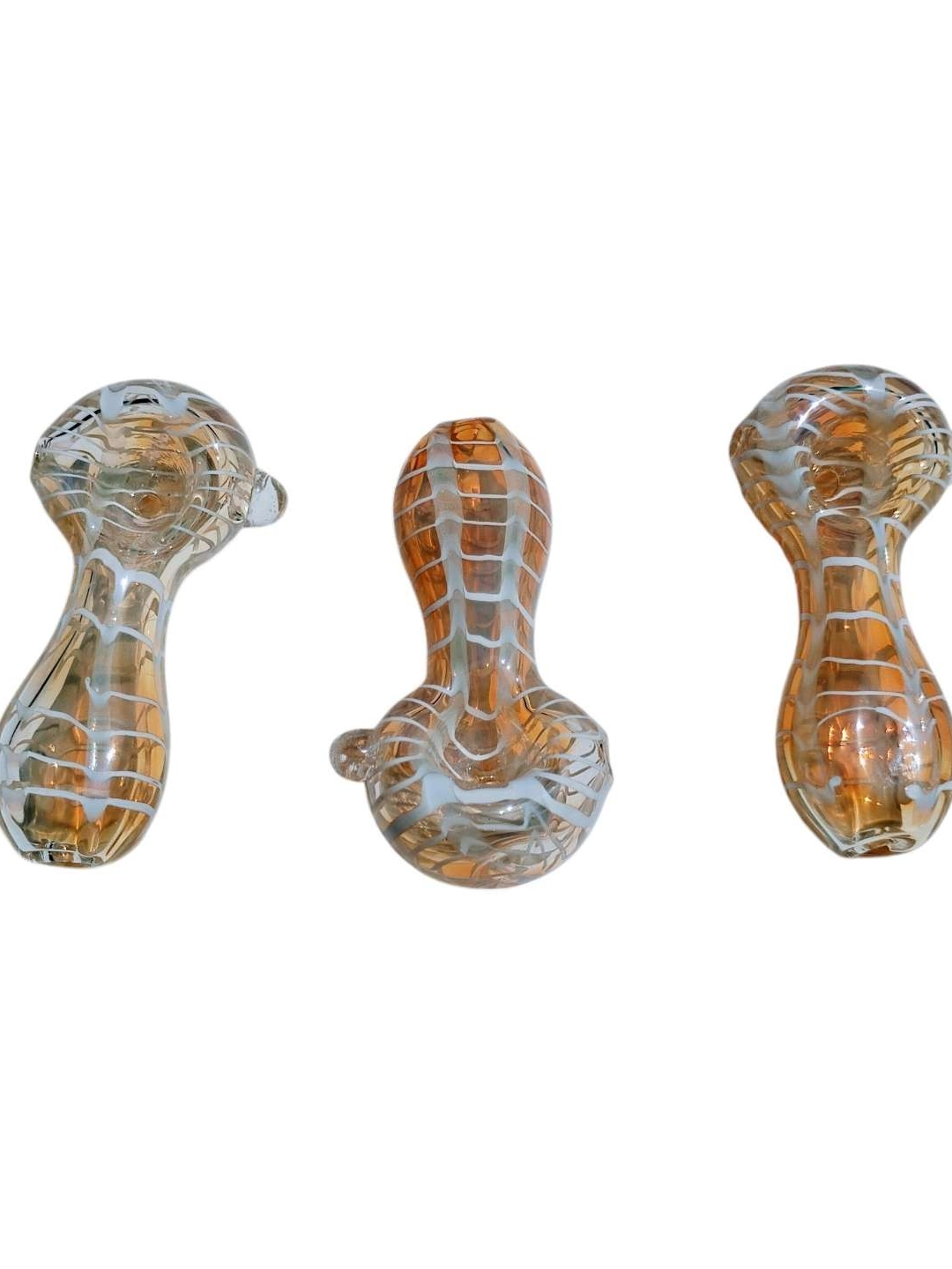 Fuming Raked White Marble Dry Hand Pipe image 0