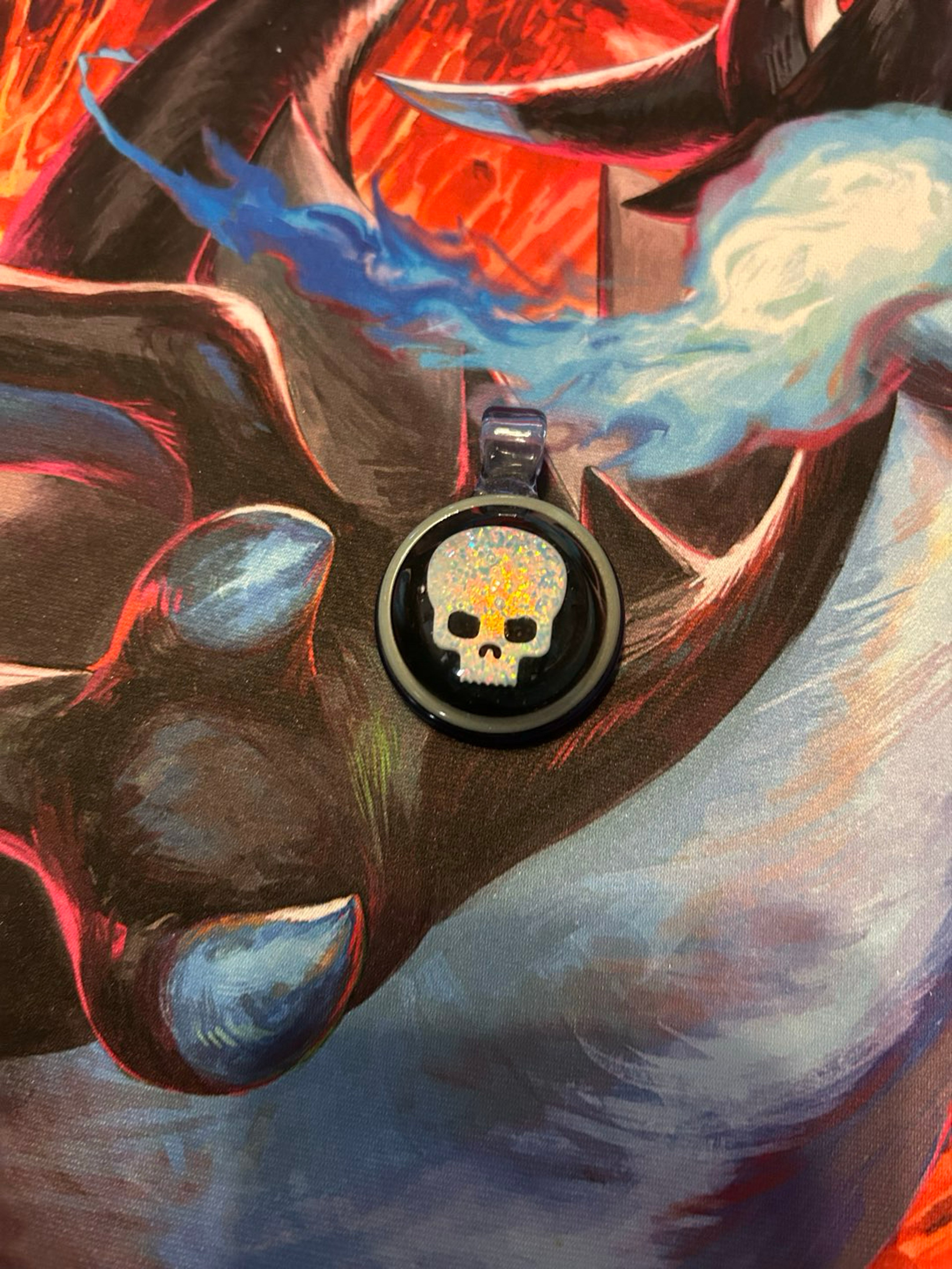 Preview pic of Opal skull pendant