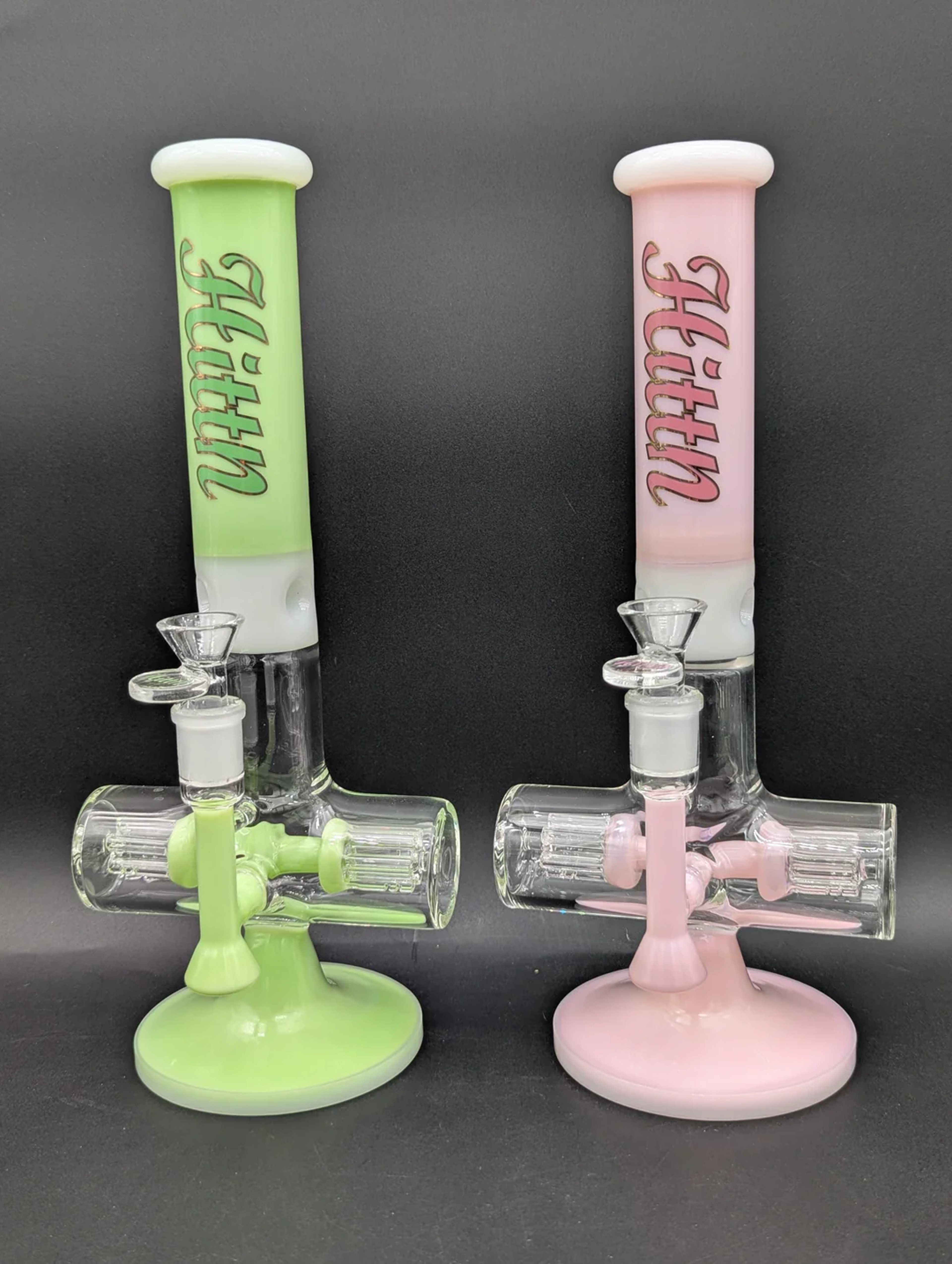 HITTN GLASS 12" DUAL INLINE TREES BONG image 0