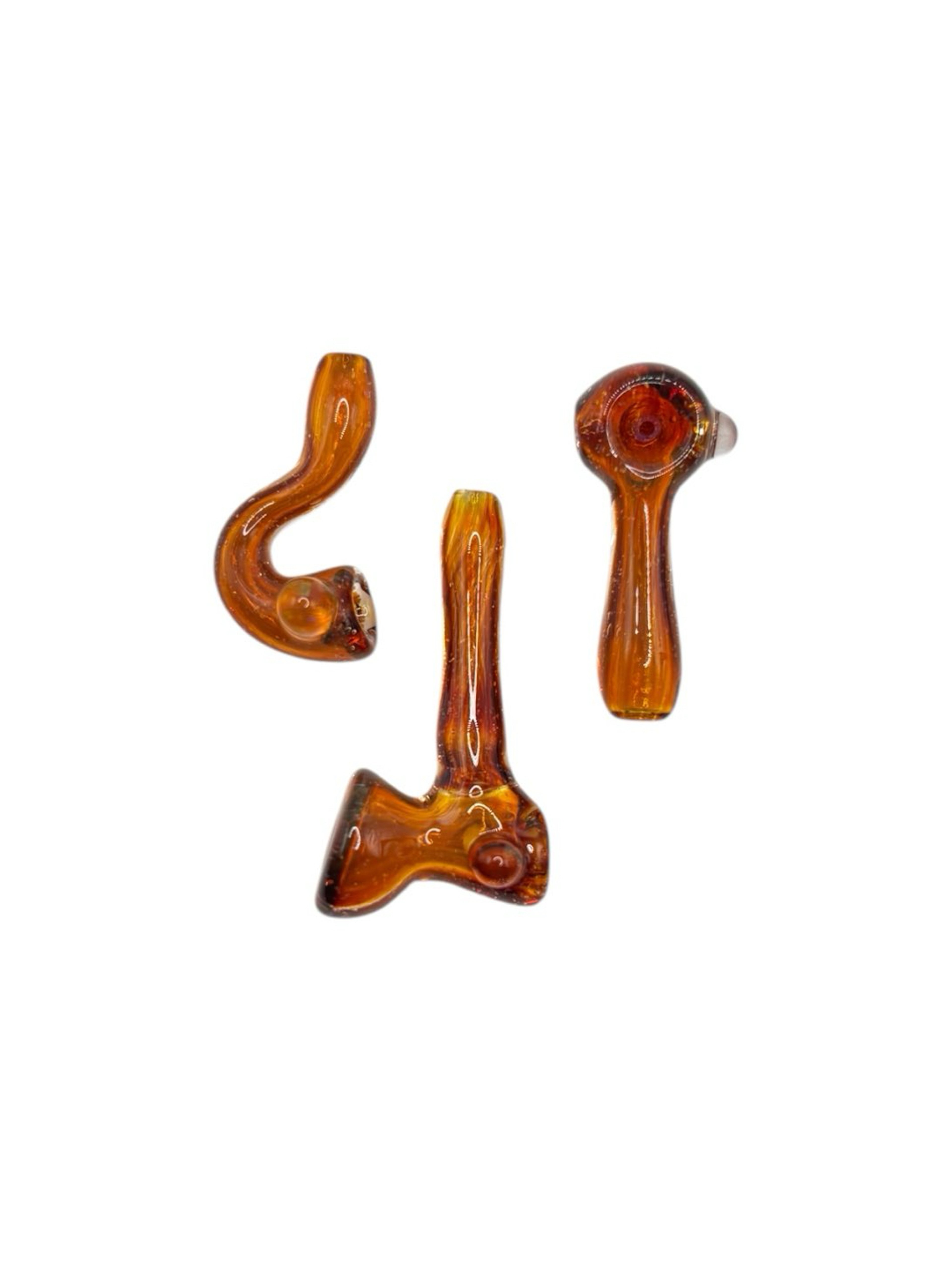 Preview pic of Paul Taylor Glass Crushed Opal Double Amber Purple Mini Set
