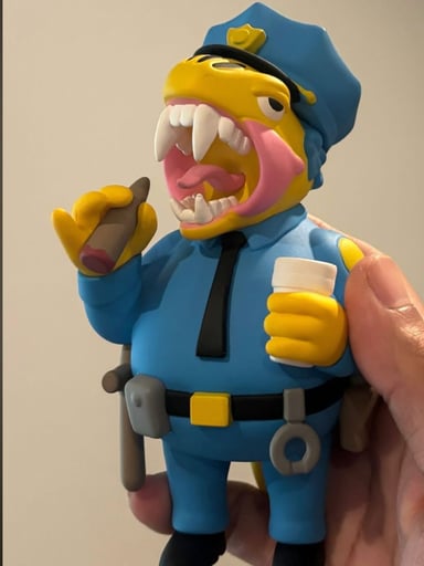 Preview pic of Dino Wiggums gz1 x elbo simpsons parody vinyl toy