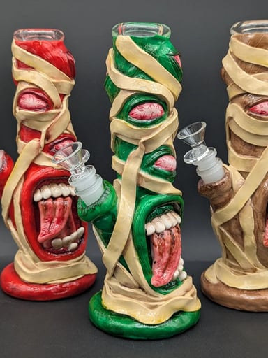 Preview pic of 10" MUMMIFIED MONSTER 3D STRAIGHT TUBE BONG