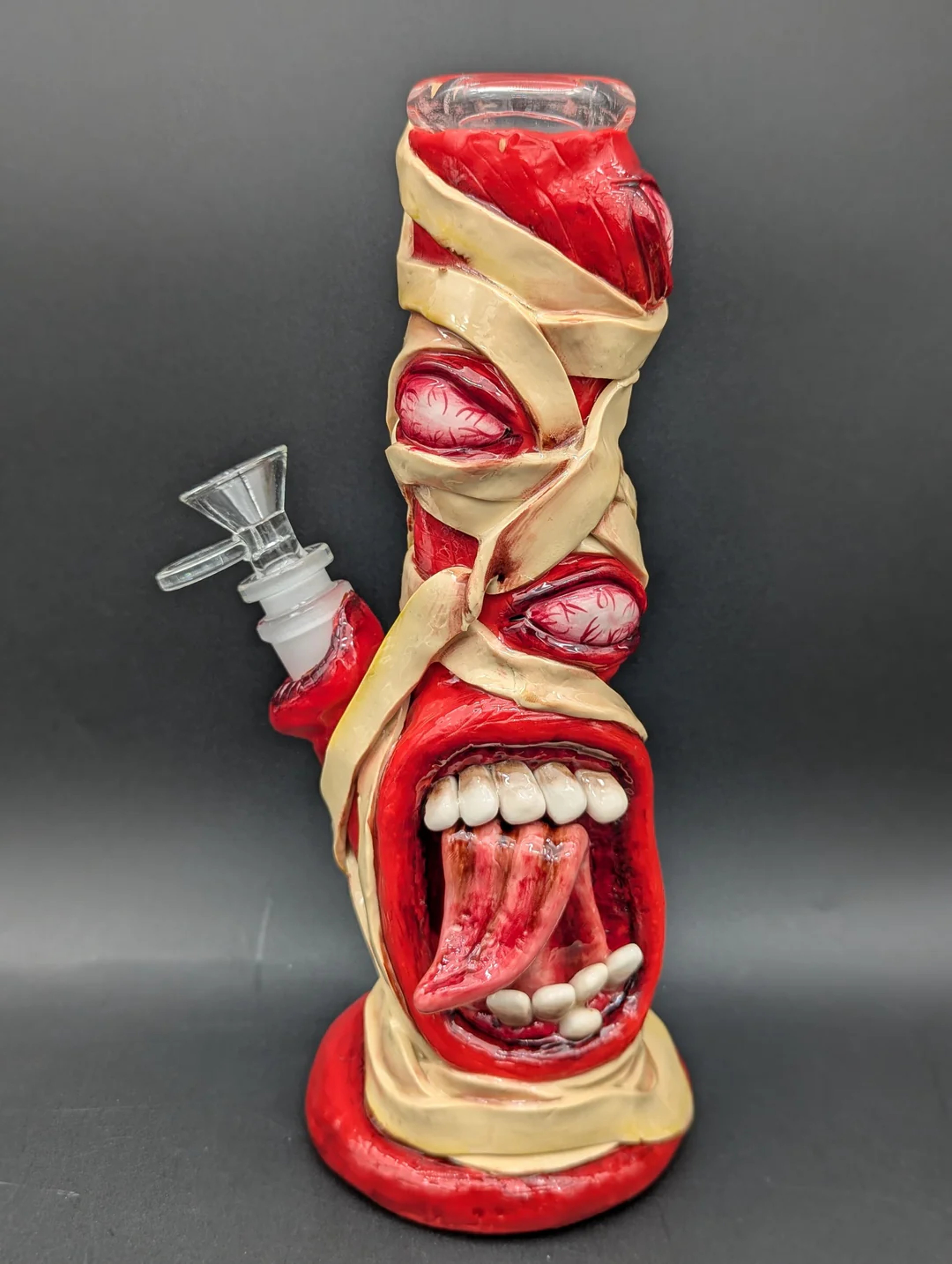 10" MUMMIFIED MONSTER 3D STRAIGHT TUBE BONG image 0