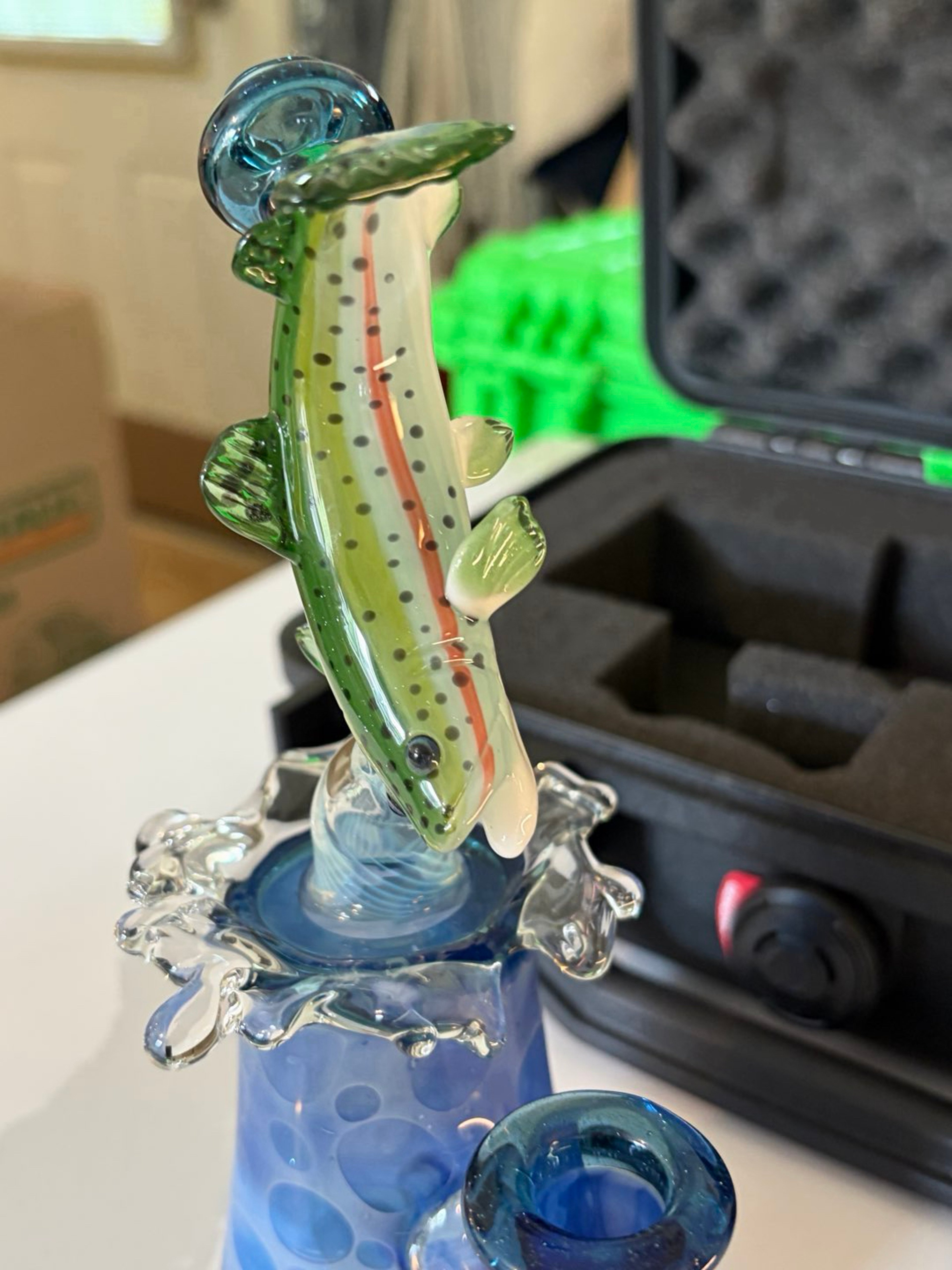 603 Glass Custom Trout Dab Rig w/ Pelican 1170 Case – Never Used image 0