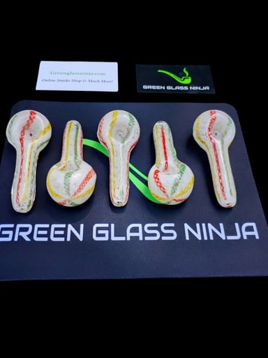 Preview pic of White Rasta Rope Dry Pipe Red Green Yellow