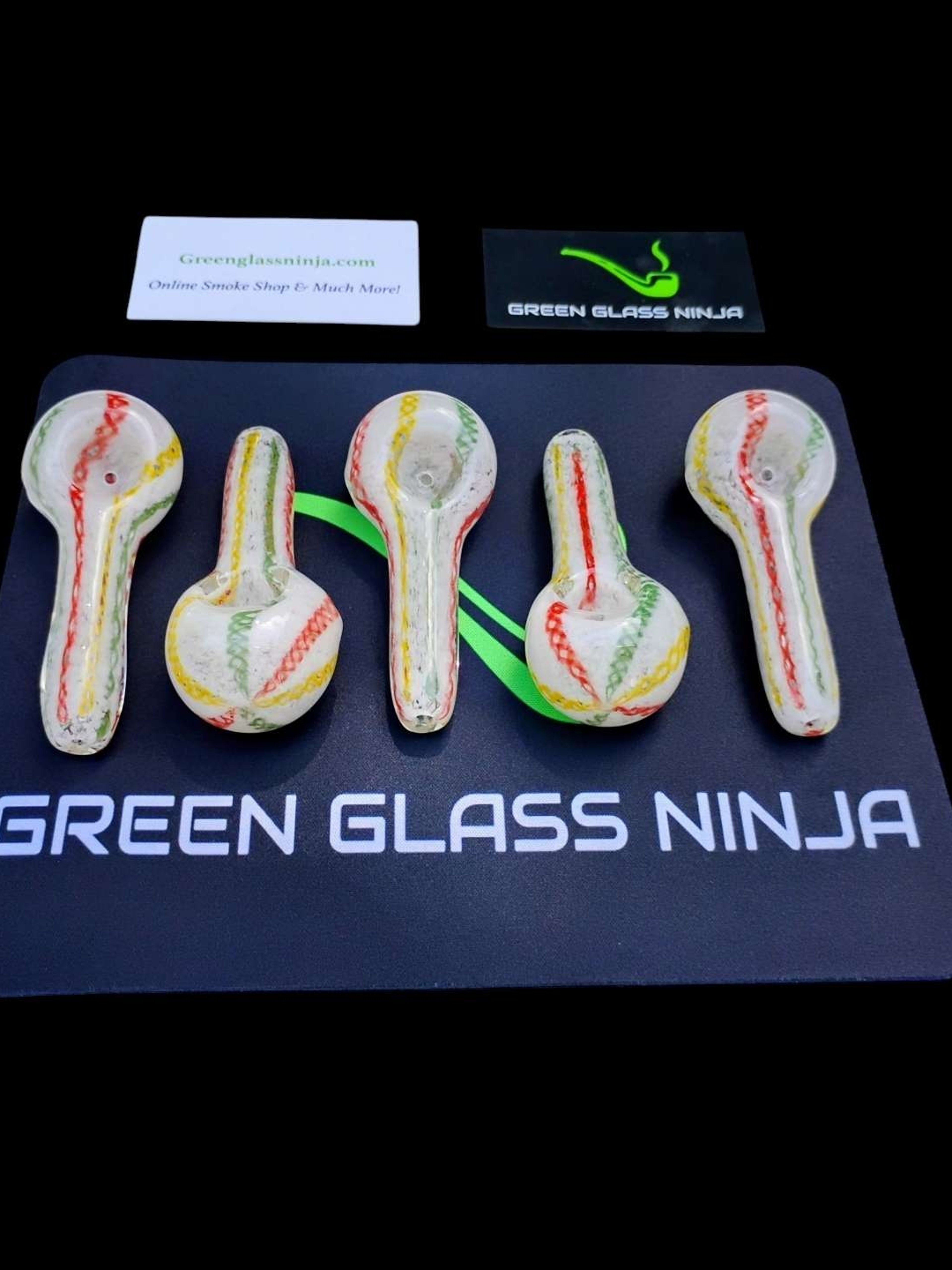 Preview pic of White Rasta Rope Dry Pipe Red Green Yellow