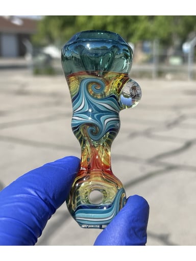Preview pic of Brand New Cowboy Glass Fish Whistle Faceted Onie Atlantis