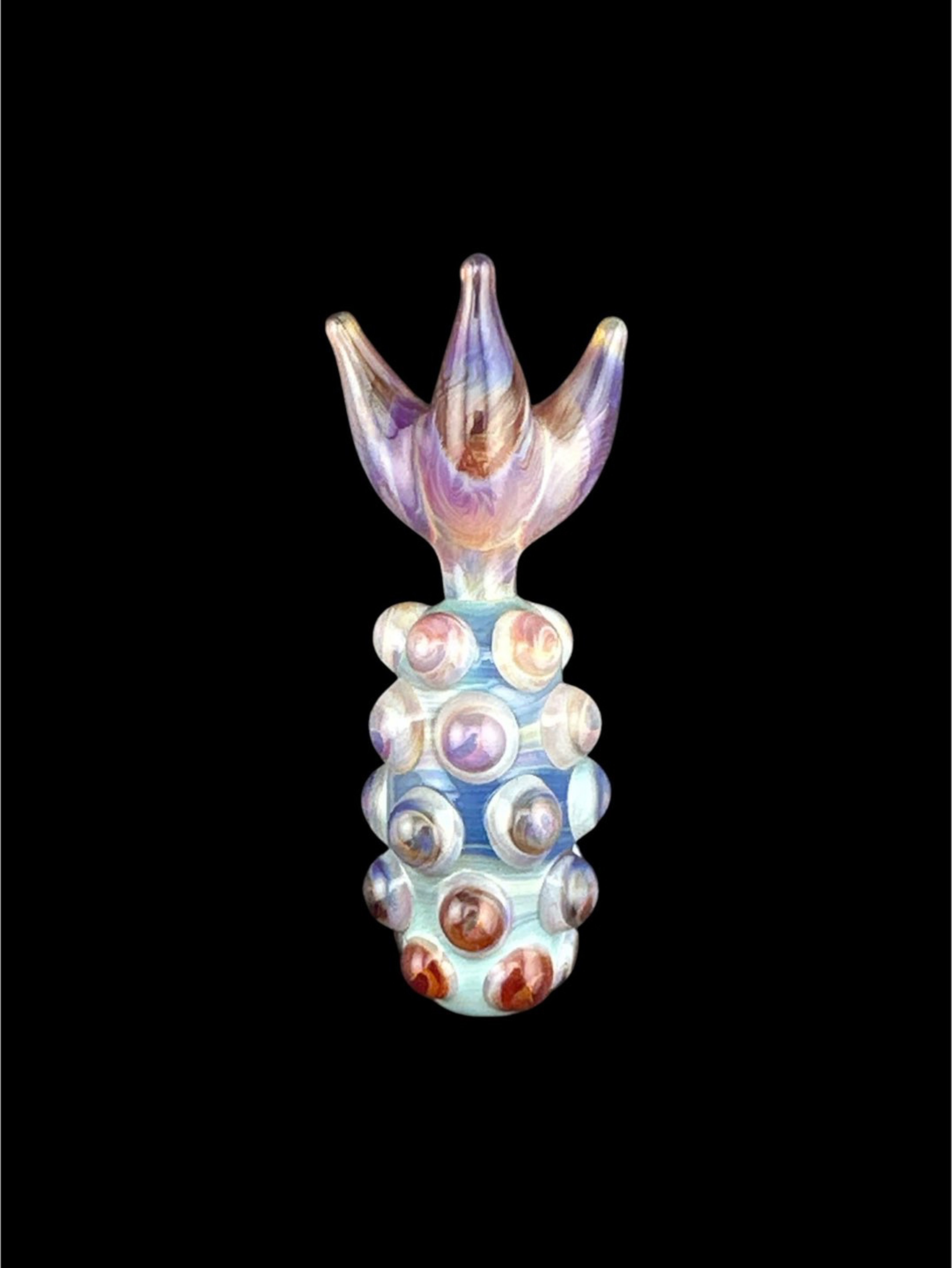 Preview pic of Brand New Goose Glass Amber Purple Pineapple Pendant