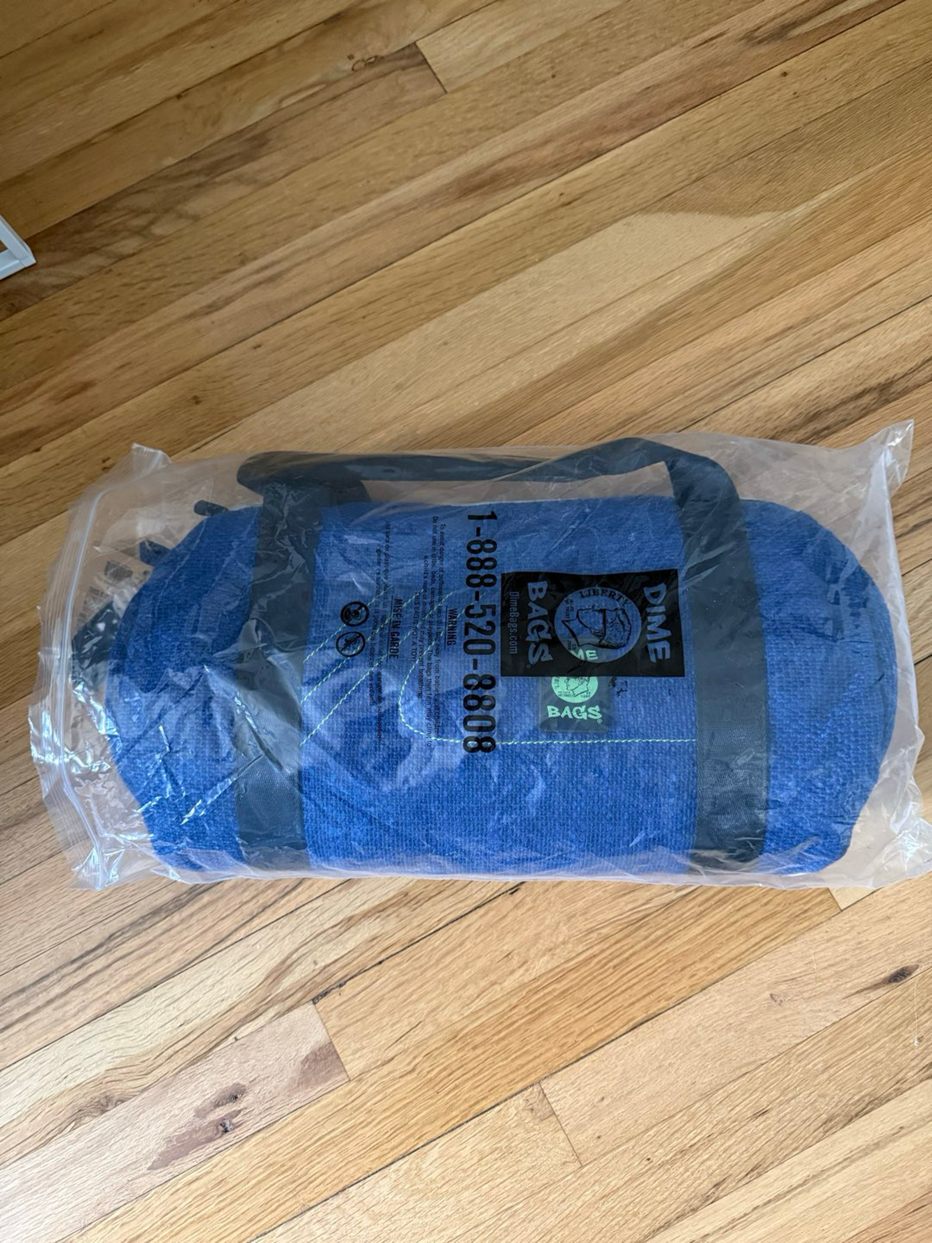 Preview pic of 17” Dime Bag Blue Hemp Duffle