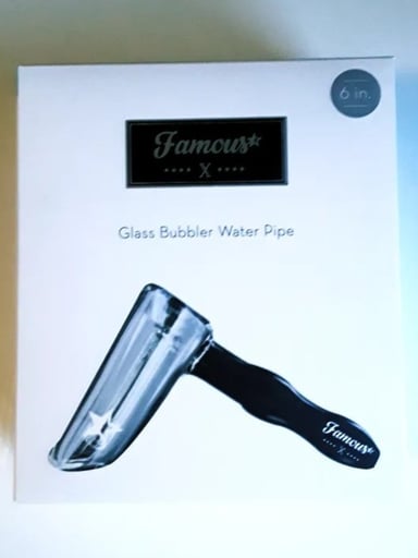 Preview pic of Famous X Bubbler 6" Black & Clear