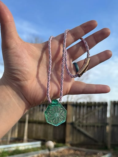 Preview pic of Dimensional Layered Mandela pendant with matching cord