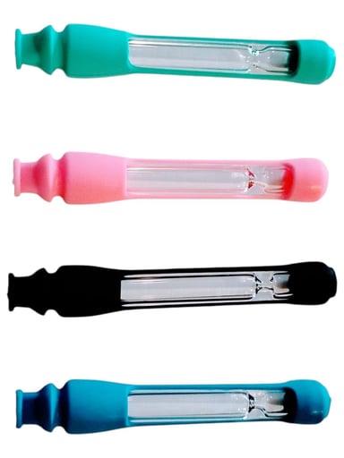 Preview pic of 3 pcs Glass Chillum Set with Mouthpiece & Caps