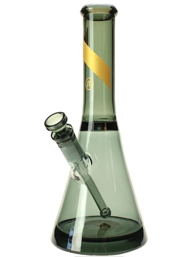 Preview pic of Marley Natural Smoked Glass w Gold Stripe 12" Beaker