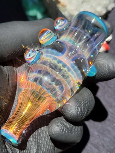 Preview pic of Heady Glass 4.09" Fumed Chillum pipe Handmade Borosilicate, SaltyDogGlass Ethan Lesch