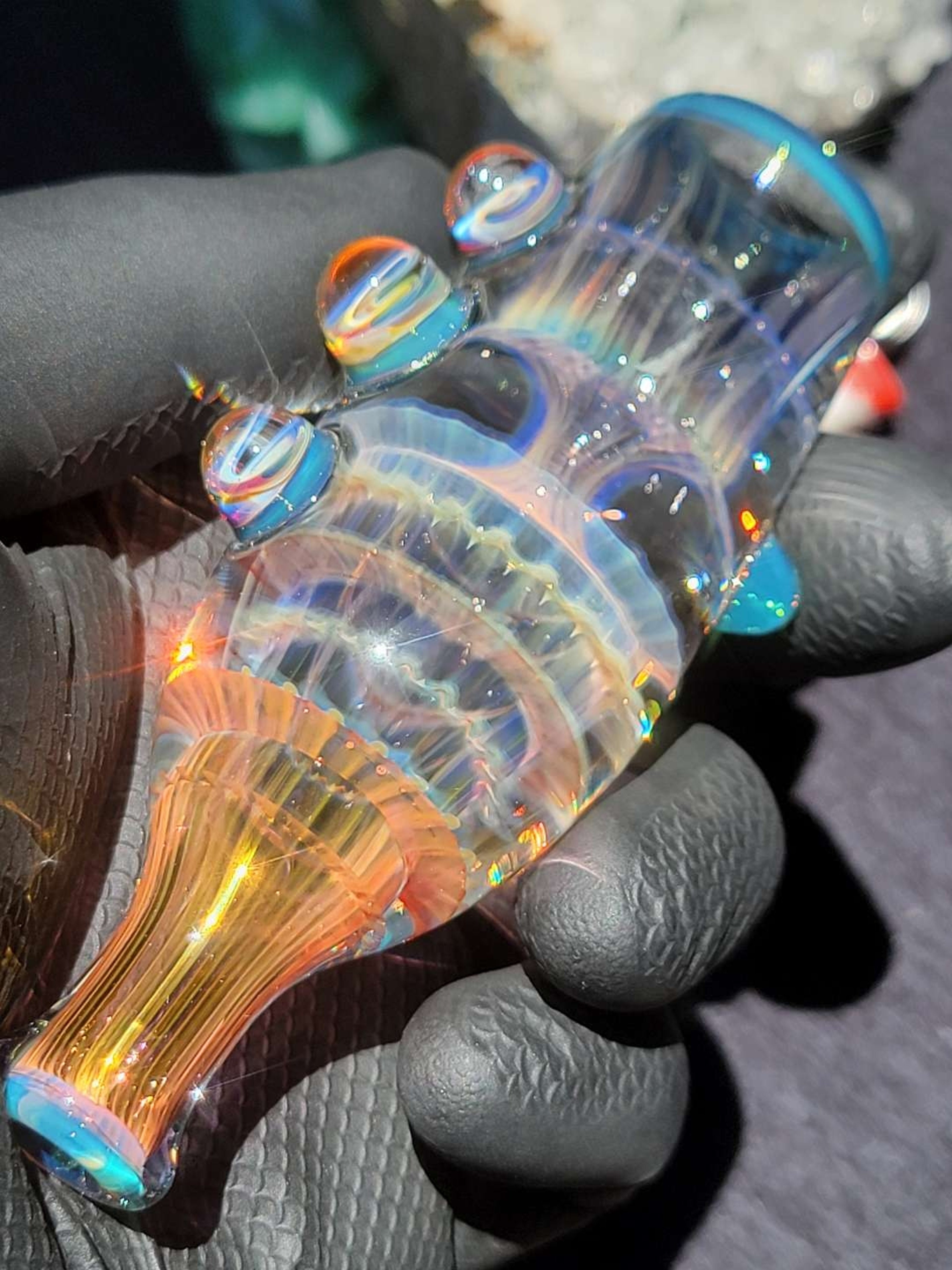 Heady Glass 4.09" Fumed Chillum pipe Handmade Borosilicate, SaltyDogGlass Ethan Lesch image 0